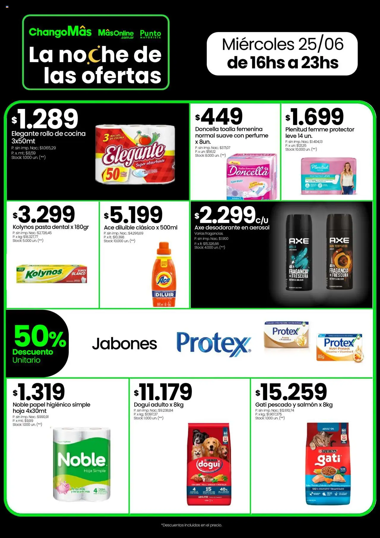 Changomas  Noche de ofertas │ válido desde el 25.06.2025 | Página: 4 | Productos: Pollo, Desodorante, Pasta dental, Cereales