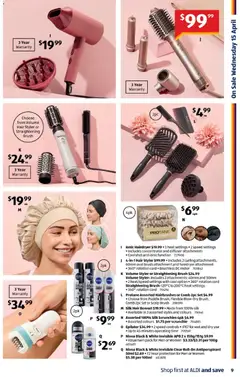 Preview of Aldi catalogue  - valid from 15.04.2026 | Page: 9 | Products: Brush, Antiperspirant, Curling, Epilator