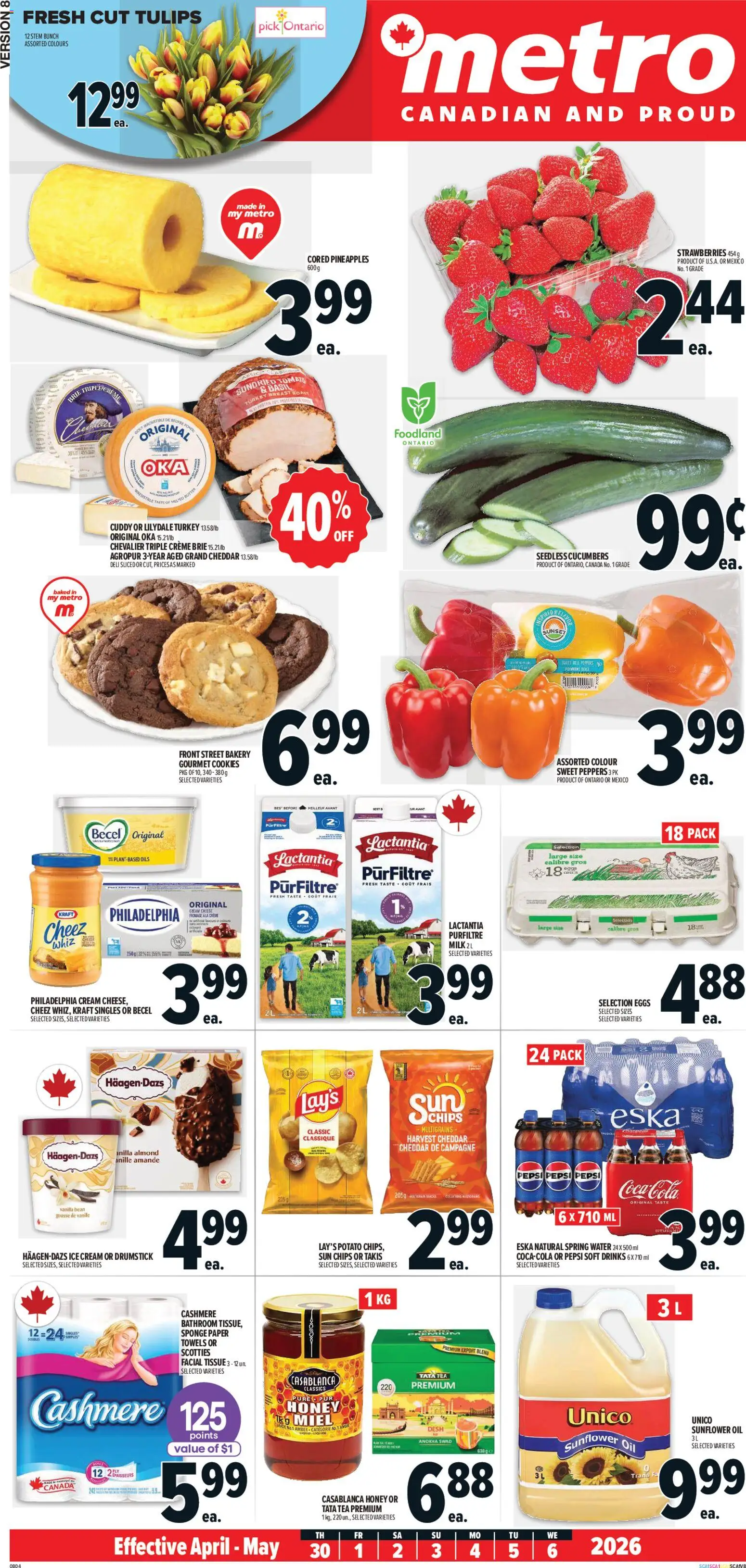 Metro flyer valid from 30.04.2026 | Page: 2 | Products: Cookies, Cucumbers, Turkey, Bakery