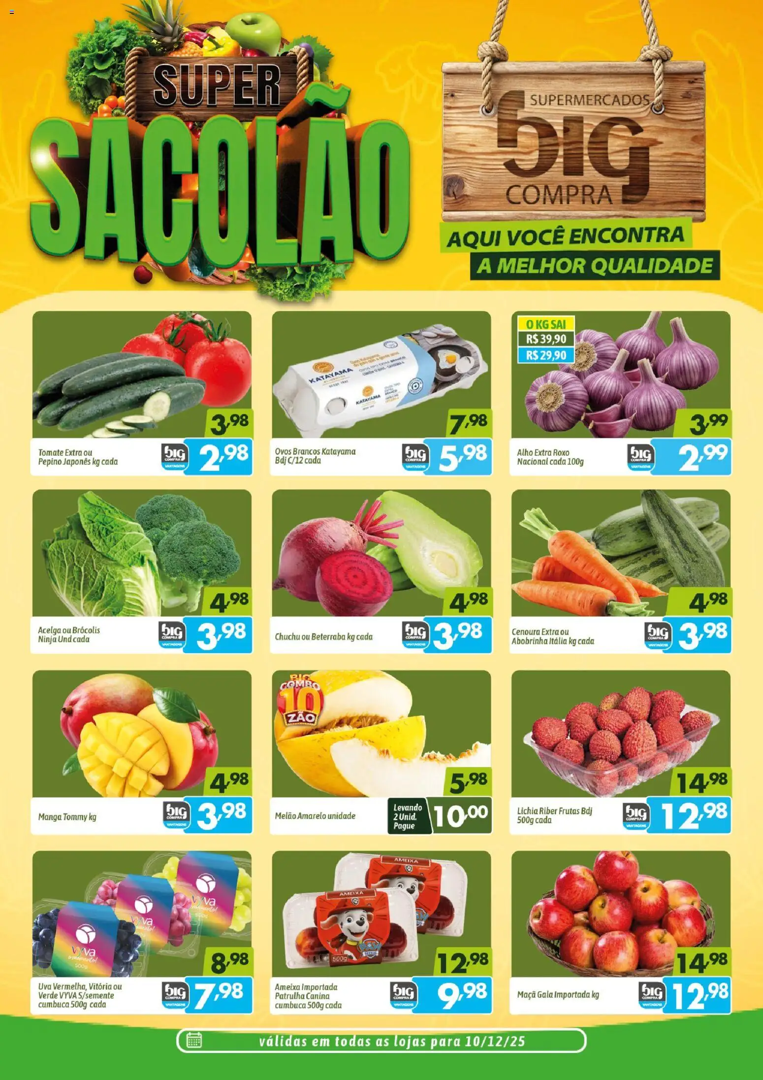 Big Compra Folheto - válido de 10.12.2025 | Página: 1 | Produtos: Melão, Lichia, Brócolis, Ameixa