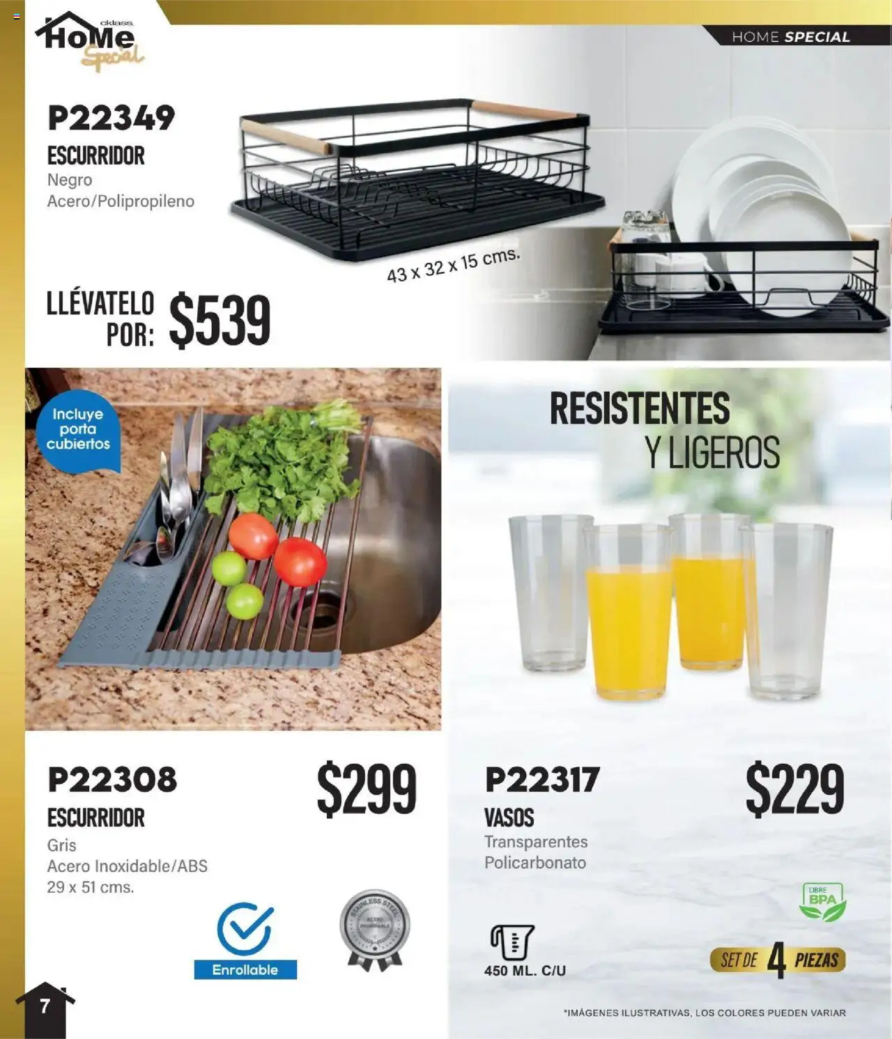 Nuevas ofertas de Cklass válidas en toda la República Mexicana desde el 01.10.2025. ¡Encuentra las mejores ofertas en Cklass - Catálogo Especial Home! | Página: 8 | Productos: Escurridor, Vasos