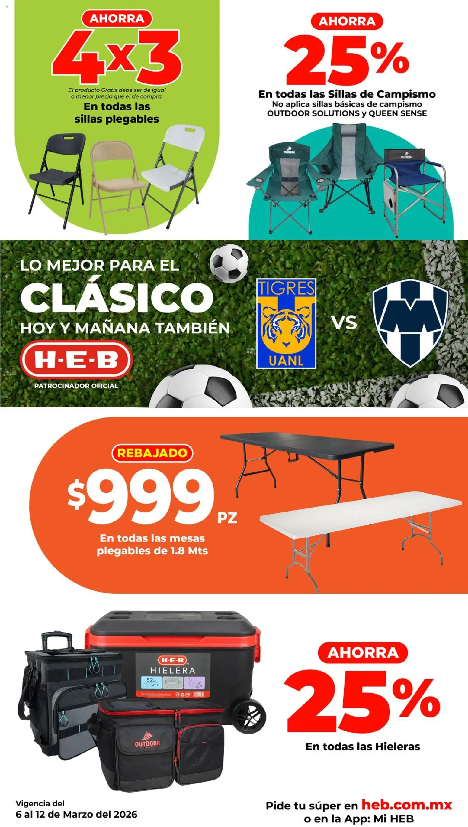 Nuevas ofertas de H-E-B válidas en toda la República Mexicana desde el 06.03.2026. ¡Encuentra las mejores ofertas en H-E-B folleto Para el Clásico! | Página: 4 | Productos: Hielera