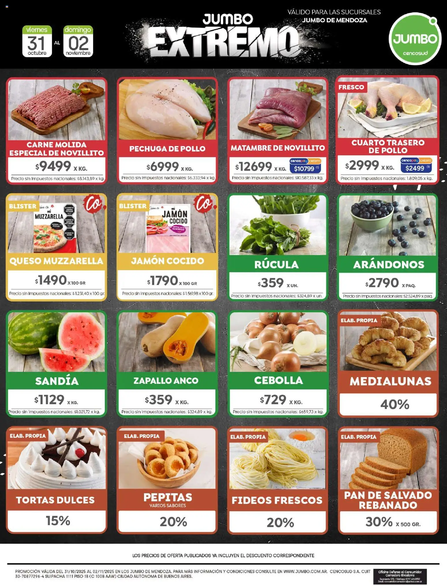 Jumbo - Ofertas Extremo | Mendoza │ válido desde el 31.10.2025 | Página: 7 | Productos: Teléfono, Jamón cocido, Pan, Fideos
