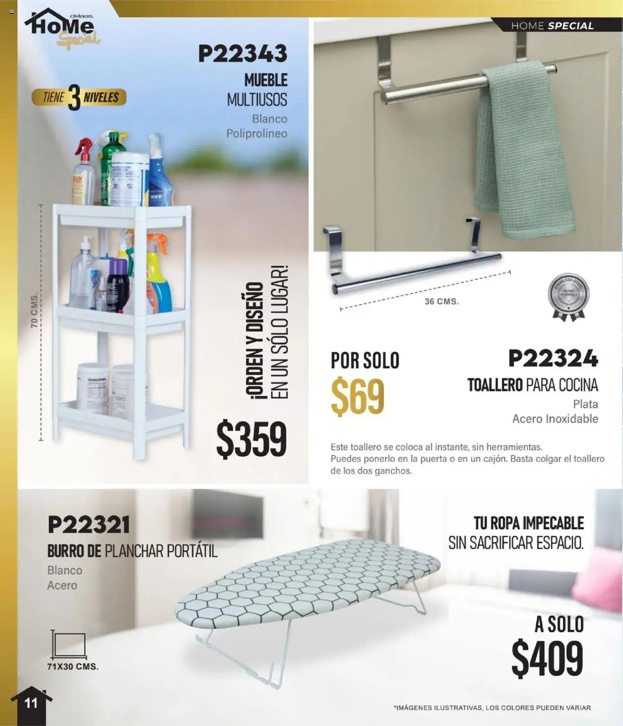 Nuevas ofertas de Cklass válidas en toda la República Mexicana desde el 01.10.2025. ¡Encuentra las mejores ofertas en Cklass - Catálogo Especial Home! | Página: 12 | Productos: Toallero, Burro de planchar, Cocina, Ropa