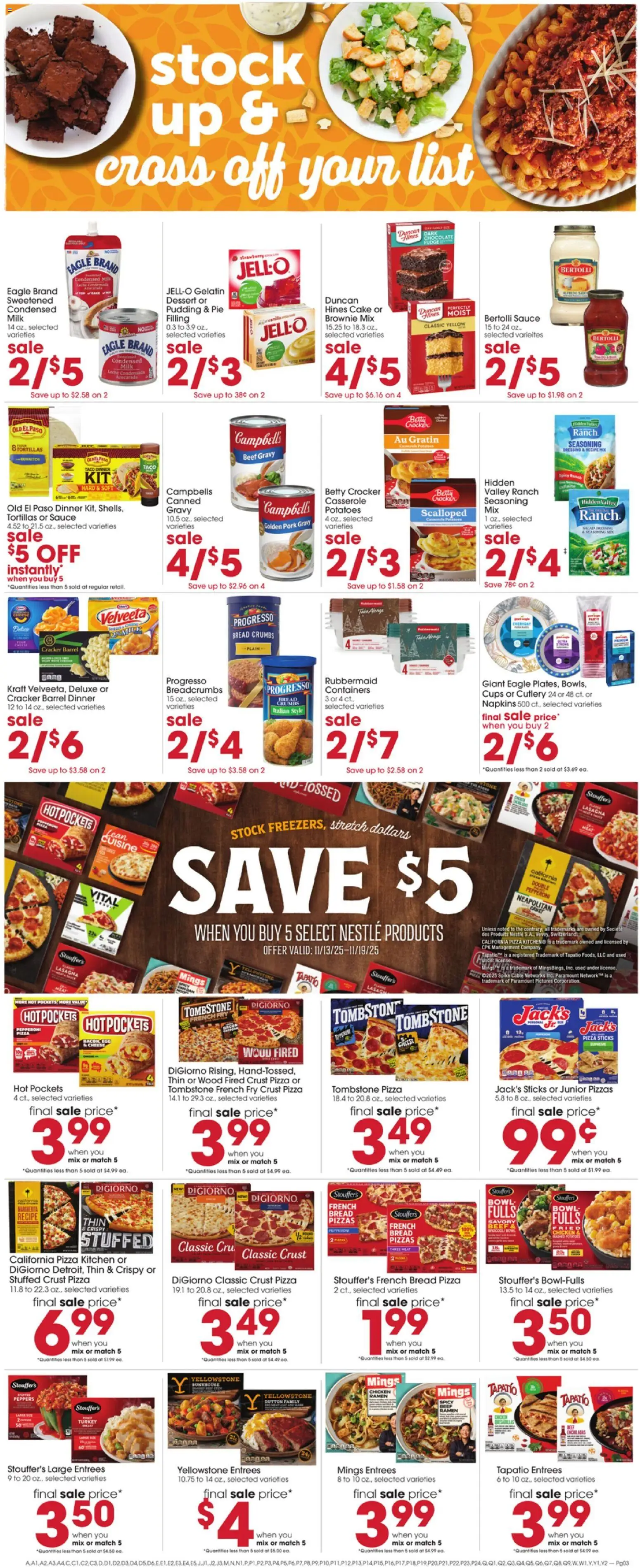 Giant Eagle Weekly Ad - valid from 13.11.2025 | Page: 3 | Products: Cheese, Chocolate, Salad, Sauce