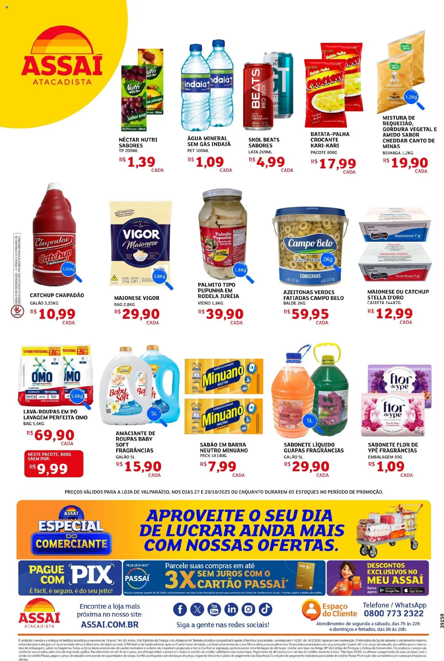 Assaí Atacadista Folheto - válido de 27.10.2025 | Página: 2 | Produtos: Sabão em barra, Sabonete, Bebida, Batata