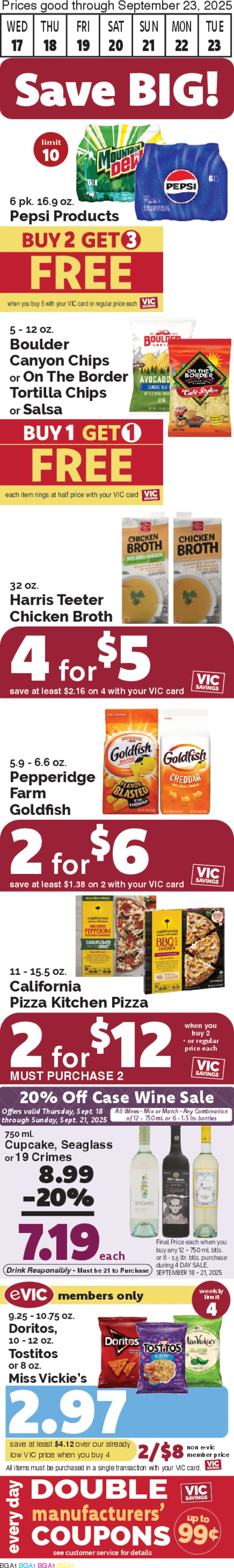 Harris Teeter Weekly Ad - NC - valid from 17.09.2025 | Page: 2 | Products: Pizza, Avocado, Sauce, Case