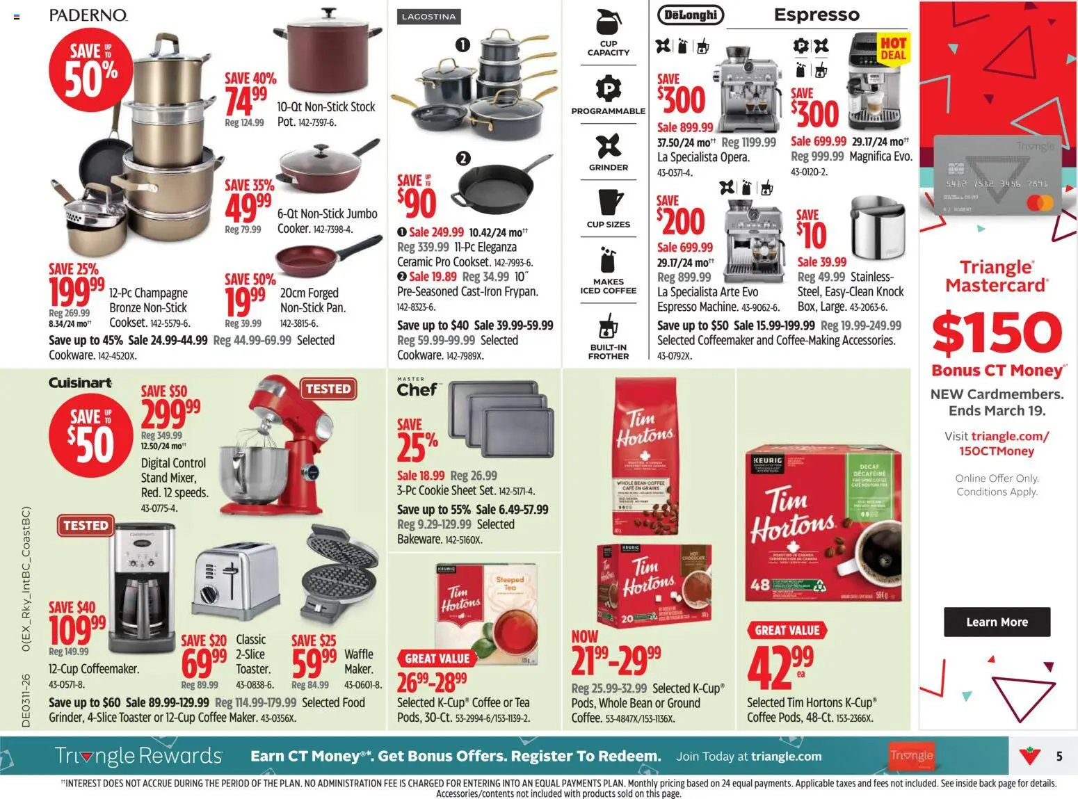 Canadian Tire flyer valid from 12.03.2026 | Page: 5 | Products: Tea, Grinder, Toaster, Chocolate