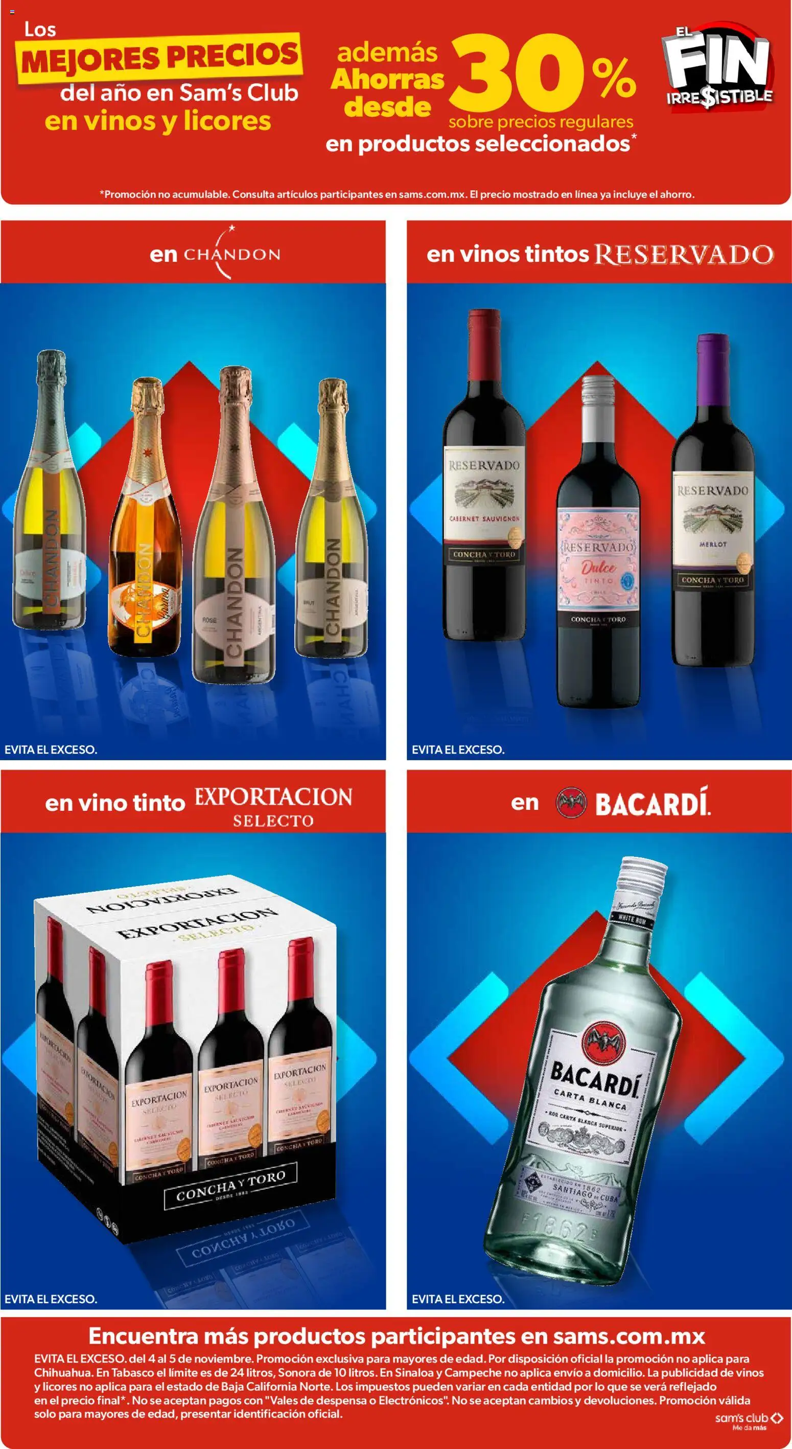 Nuevas ofertas de Sam's Club válidas en toda la República Mexicana desde el 04.11.2025. ¡Encuentra las mejores ofertas en Sam's Club Buen Fin! | Página: 25 | Productos: Tomate, Vino, Despensa, Sobre