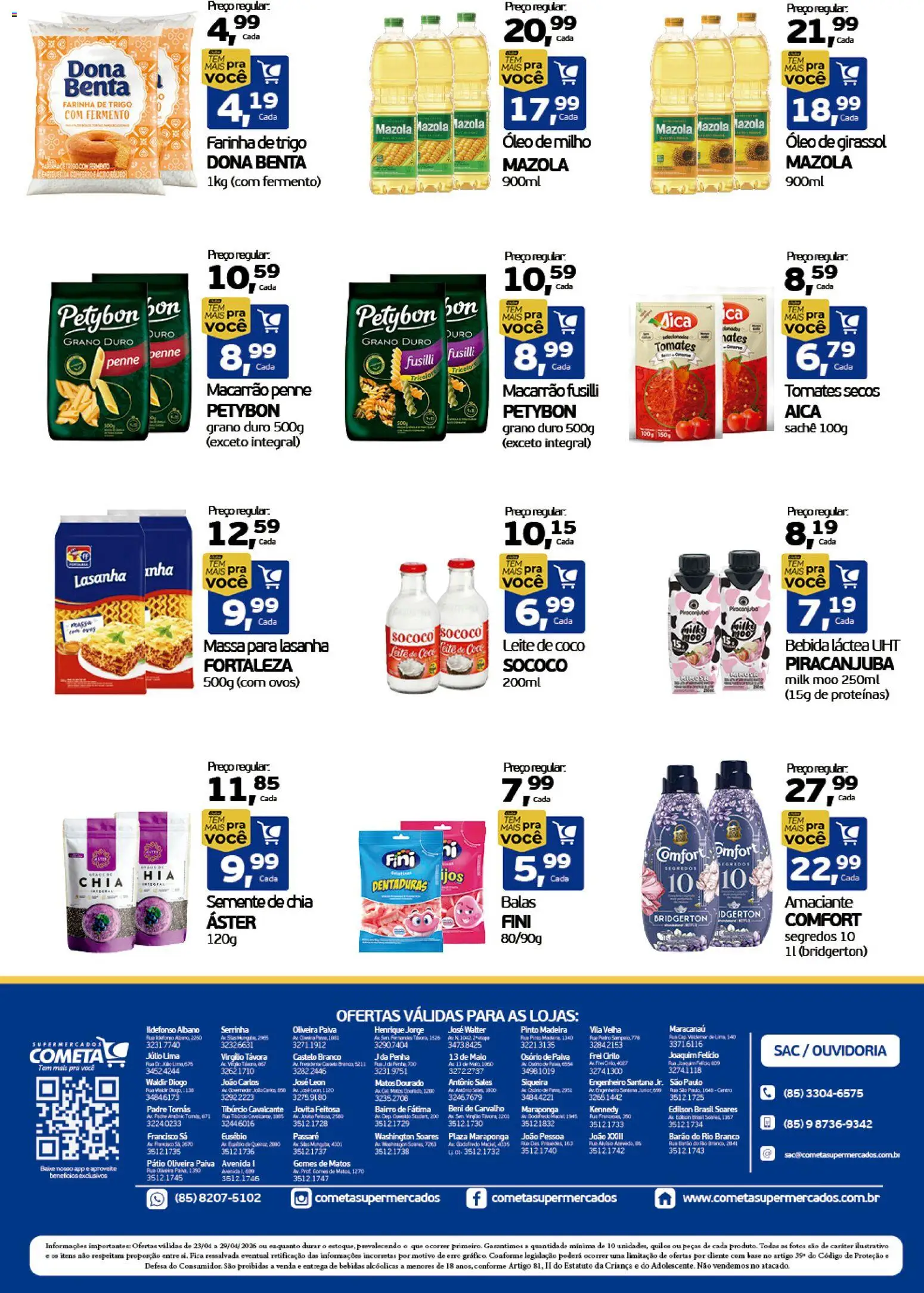 Cometa Supermercados Folheto - válido de 23.04.2026 | Página: 2 | Produtos: Coco, Farinha de trigo, Lasanha, Óleo de girassol