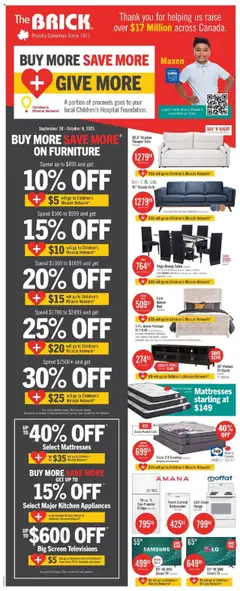 Preview of The Brick weekly flyer / circulaire from shop The Brick valid from 30.09.2025