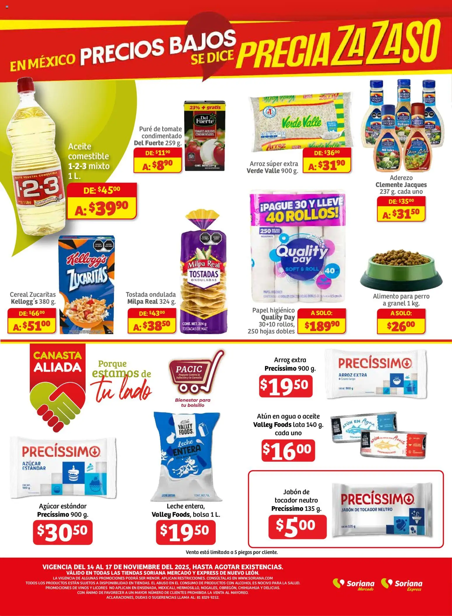 Nuevas ofertas de Soriana válidas en toda la República Mexicana desde el 15.11.2025. ¡Encuentra las mejores ofertas en Soriana - Ahorratón Mercado: Nuevo León! | Página: 10 | Productos: Aderezo, Tomate, Leche, Jabón