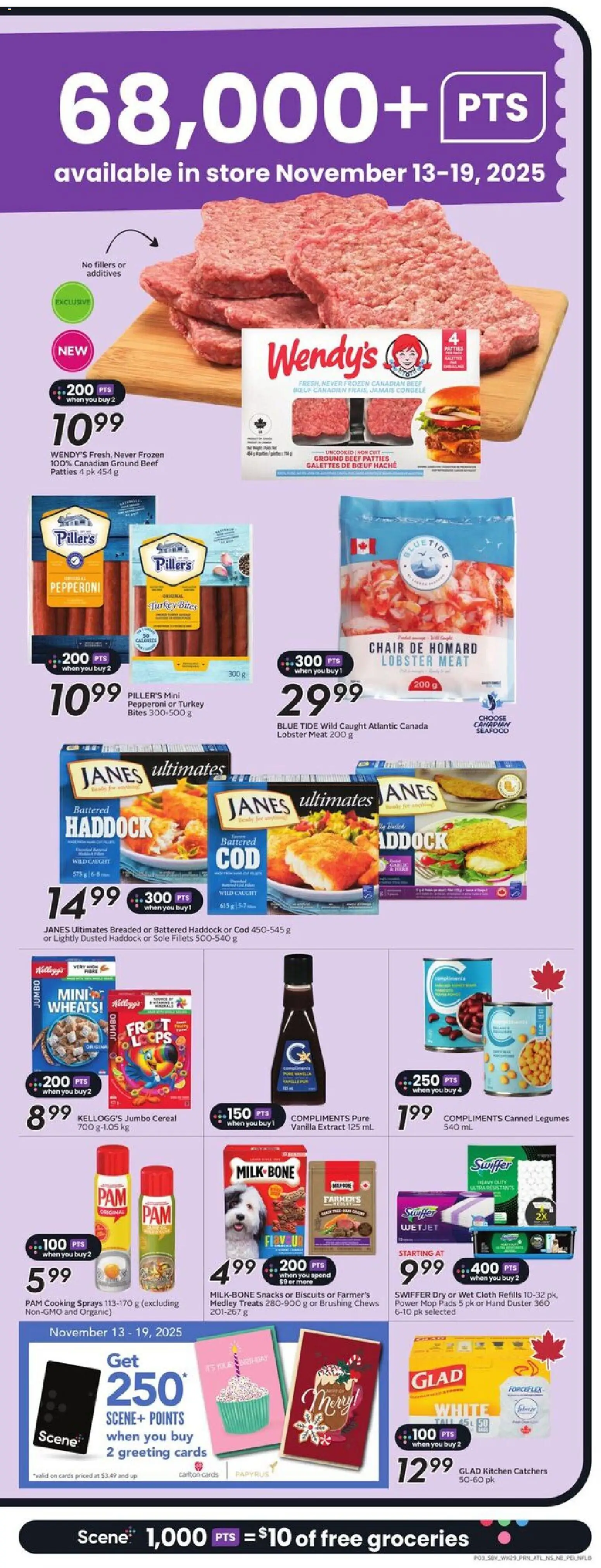 Sobeys flyer valid from 13.11.2025 | Page: 6 | Products: Beef, Turkey, Chair