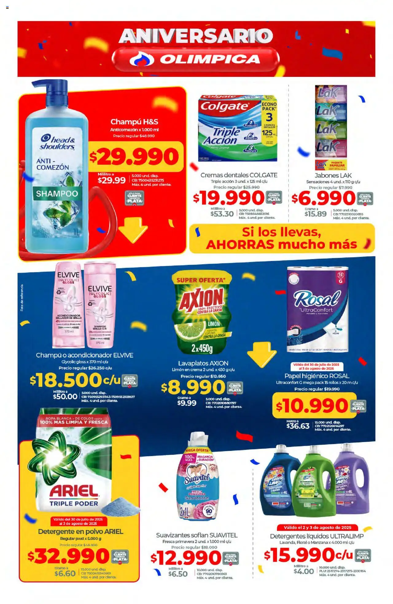 Olímpica revista - valida desde el 30.07.2025 | Página: 6 | Productos: Fragancia, Champú, Detergente, Papel higiénico