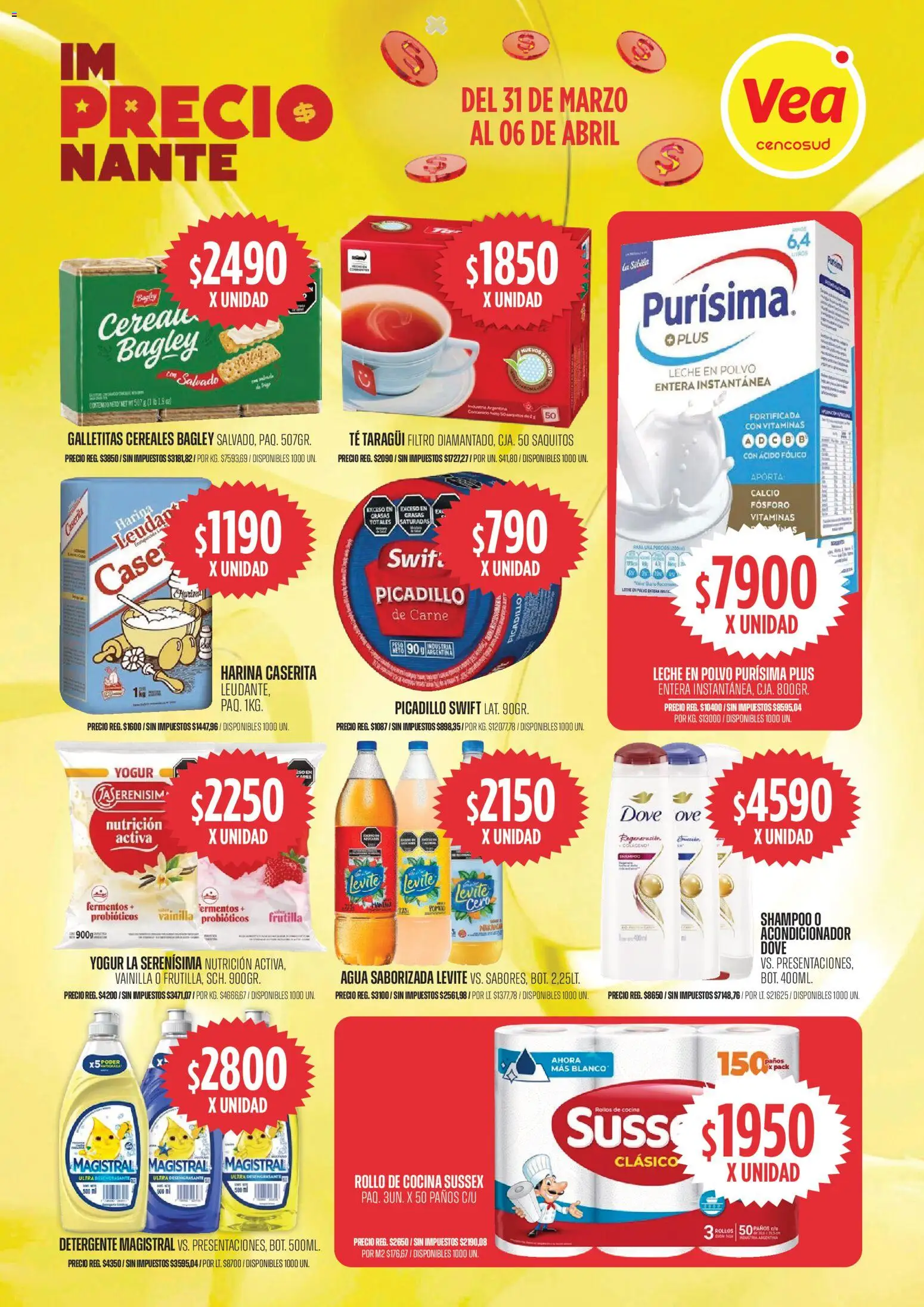 Vea - Oferta imPRECIOnante │ válido desde el 31.03.2026 | Página: 2 | Productos: Galletitas, Polvo, Agua, Leche