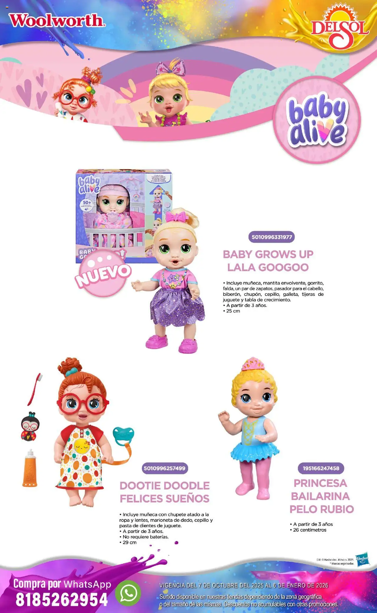 Nuevas ofertas de Del Sol y Woolworth válidas en toda la República Mexicana desde el 07.10.2025. ¡Encuentra las mejores ofertas en Del Sol y Woolworth - Catálogo Castillo Del Juguete! | Página: 68 | Productos: Pasador, Cepillo, Pasta, Ropa
