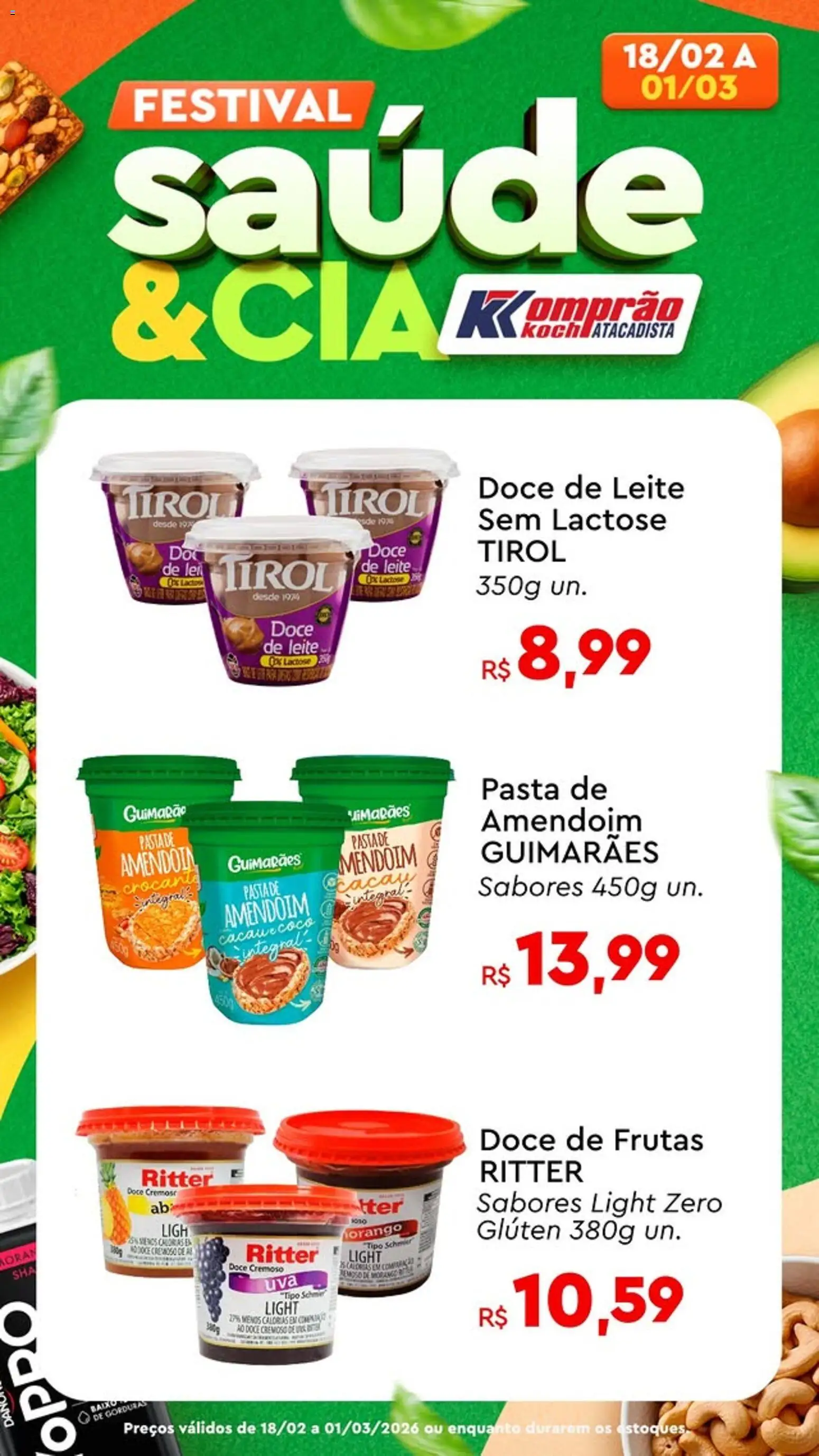 Komprao Atacadista Folheto - válido de 18.02.2026 | Página: 5 | Produtos: Amendoim, Leite, Pasta, Doce de leite