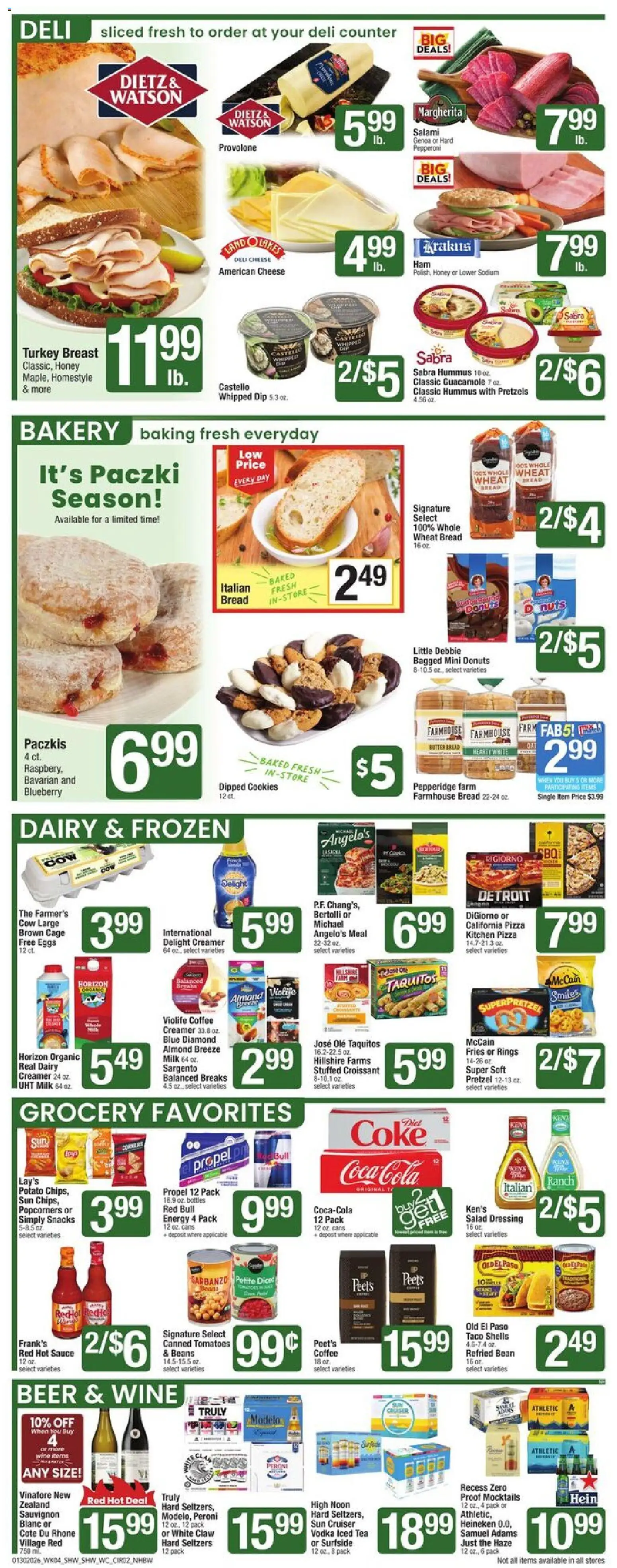Shaw's Weekly Ad - NH - valid from 30.01.2026 | Page: 2 | Products: Salami, Chips, Vodka, Salad