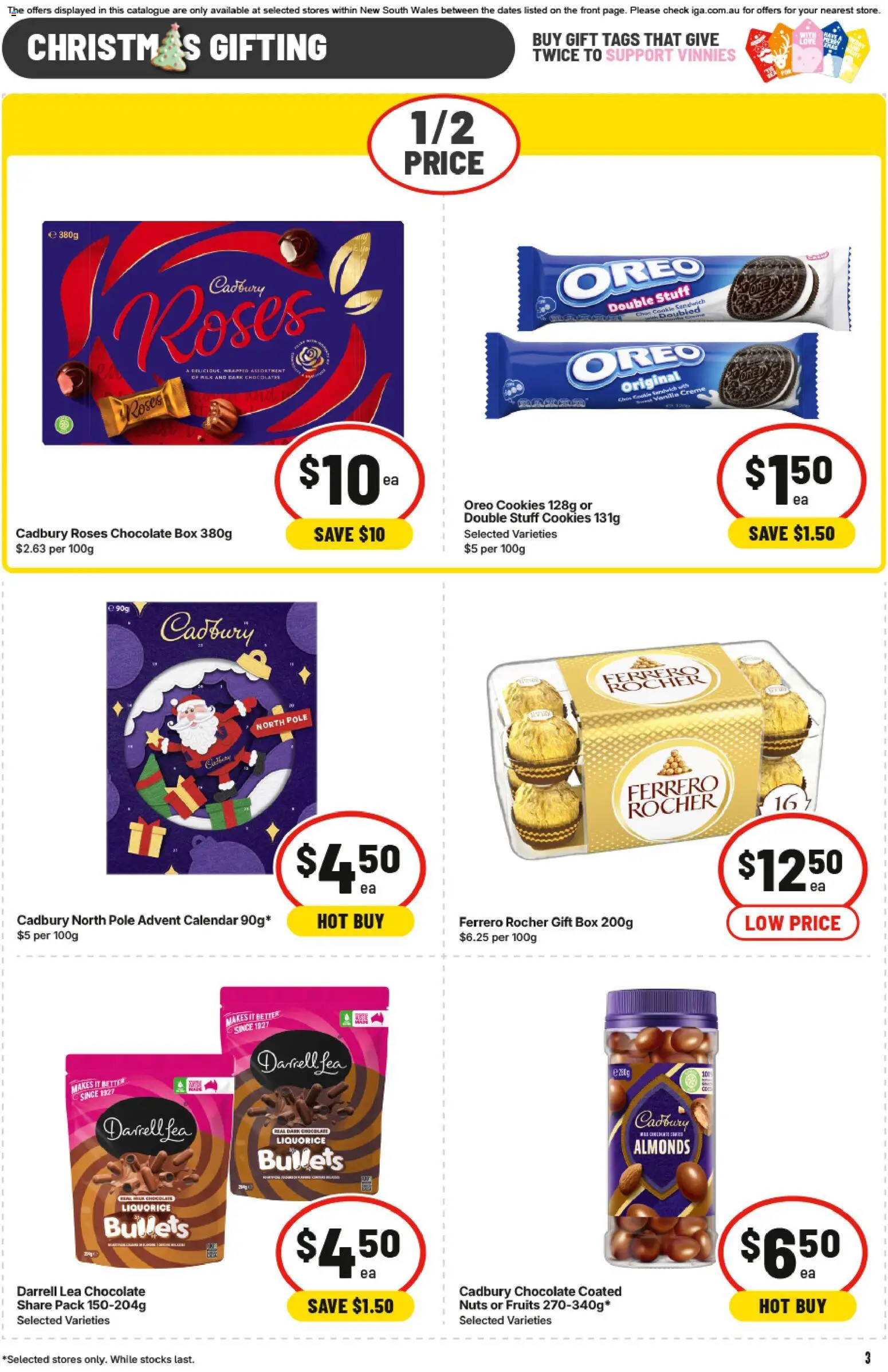 IGA catalogue - valid from 12.11.2025 | Page: 3 | Products: Box, Chocolate, Nuts, Fruits