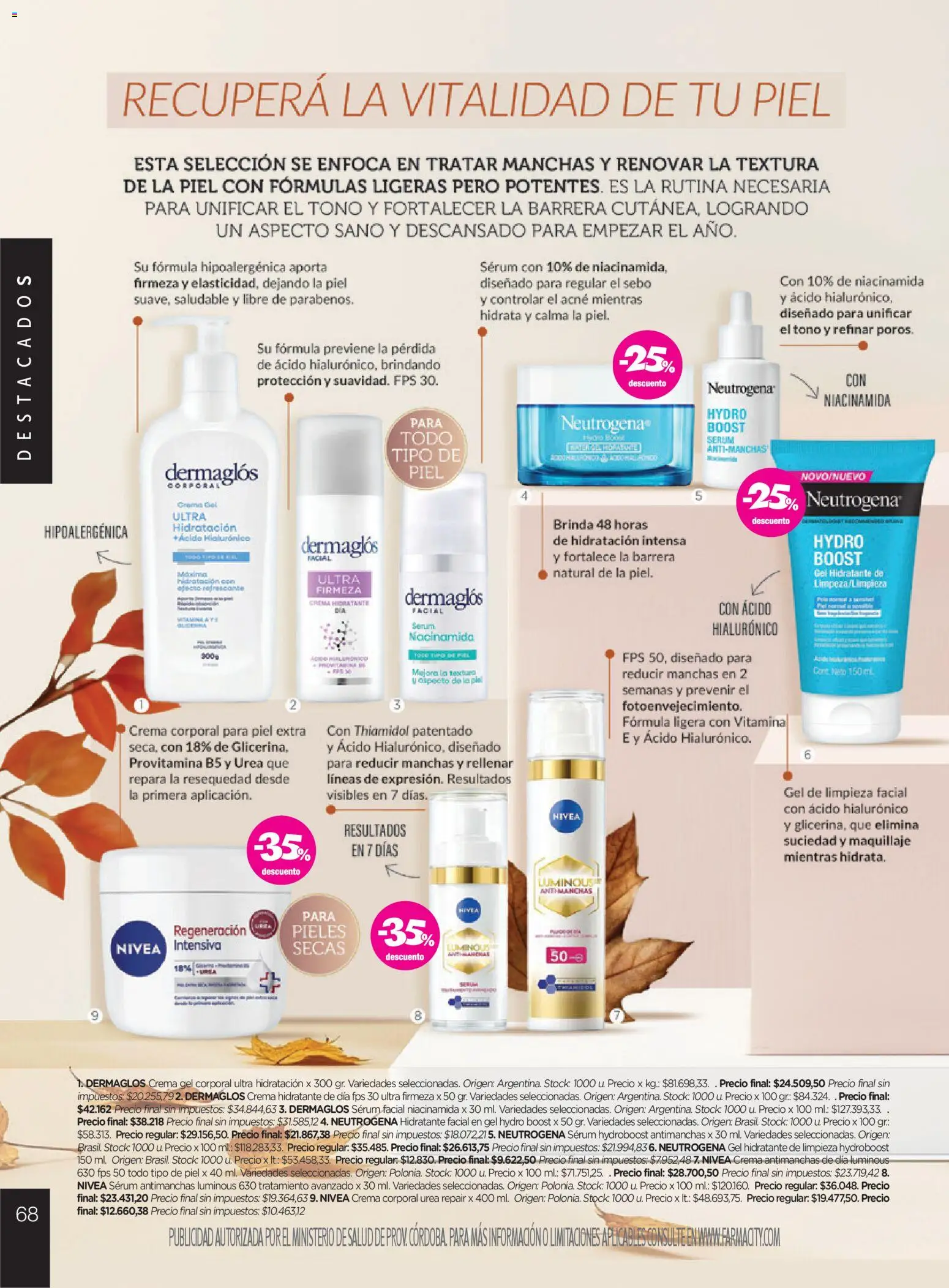 Farmacity catálogo │ válido desde el 03.03.2026 | Página: 68 | Productos: Maquillaje, Gel corporal, Serum, Crema