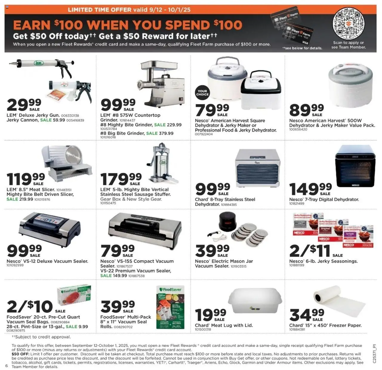 Mills Fleet Farm Weekly Ad - valid from 11.09.2025 | Page: 8 | Products: Chard, Box, Sausage, Freezer