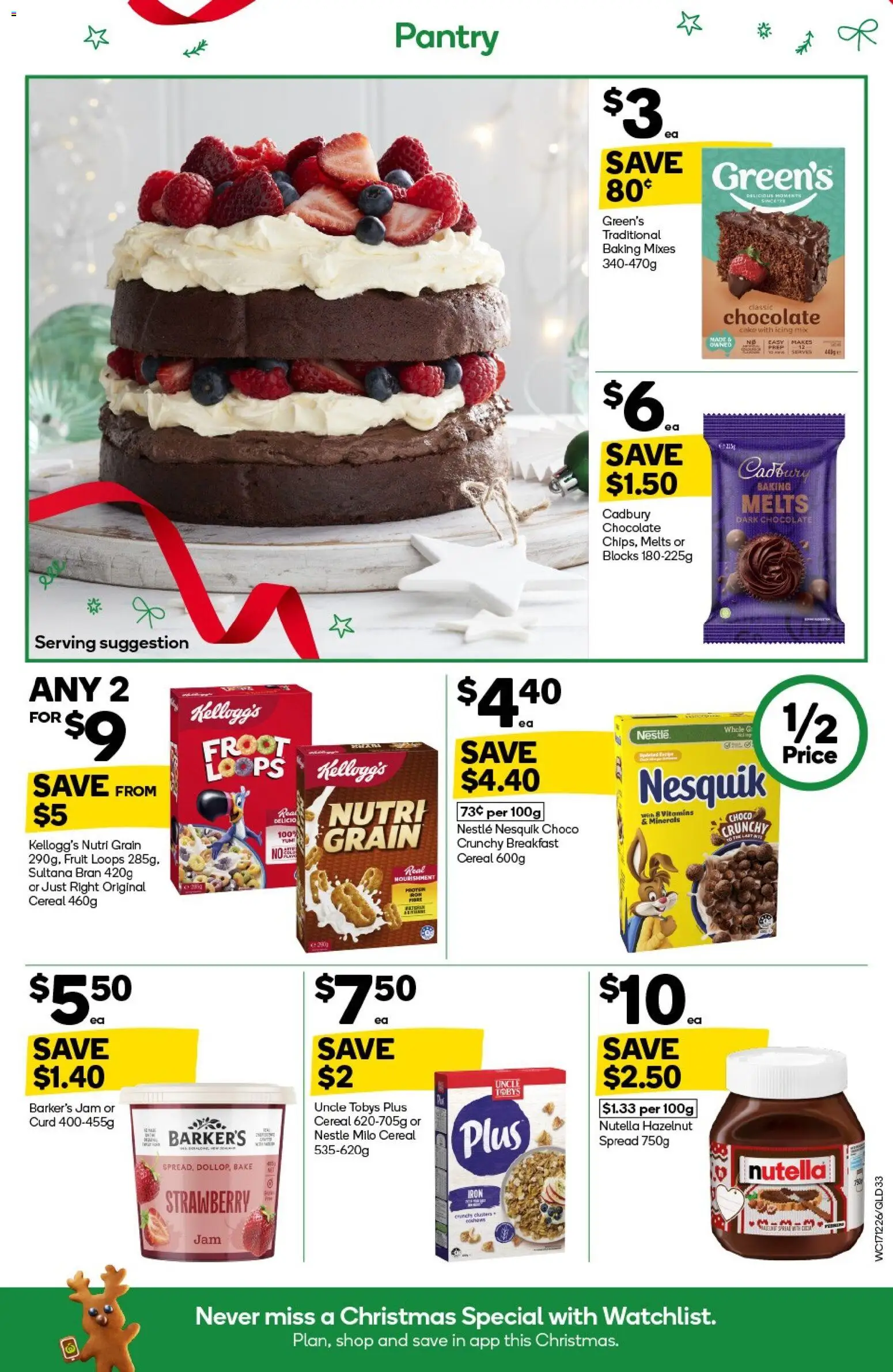 Woolworths catalogue - valid from 17.12.2025 | Page: 33 | Products: Chocolate, Nutella, Cereal, Iron
