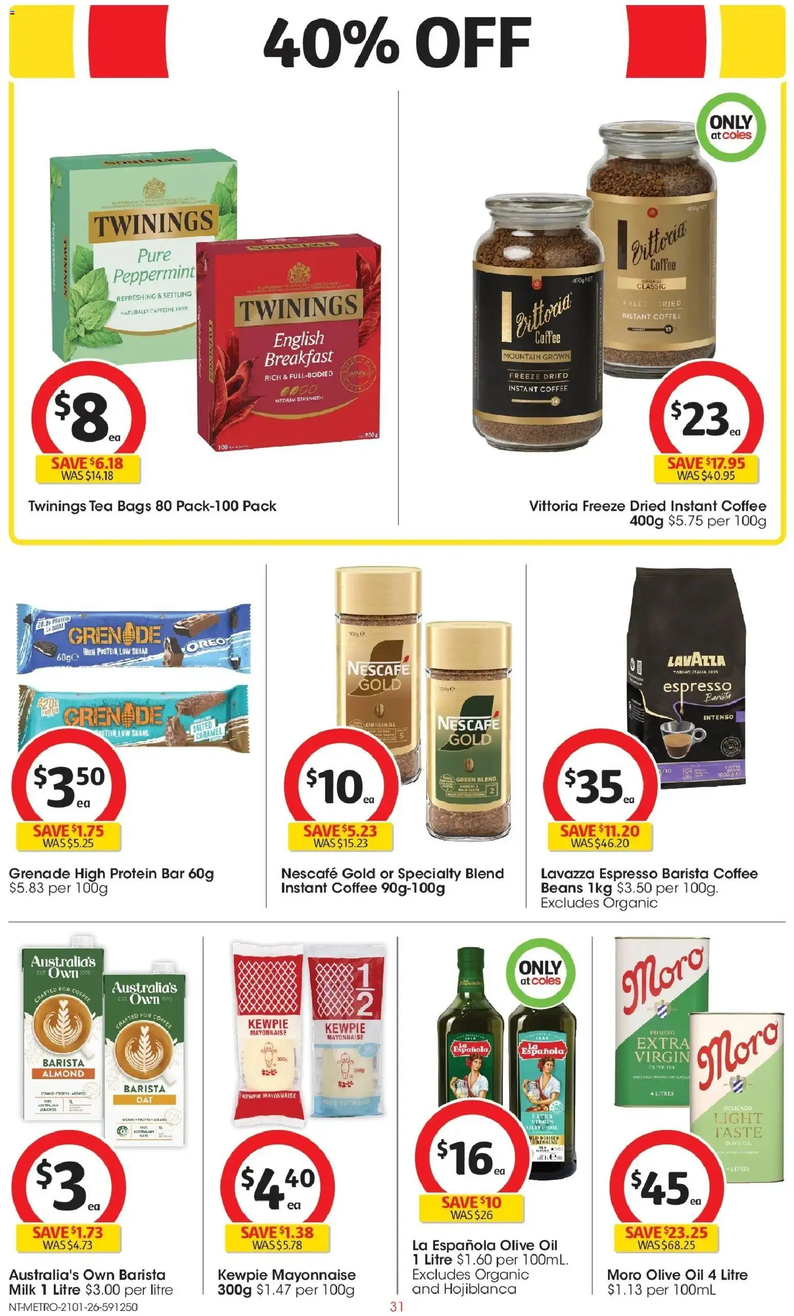 Coles catalogue - valid from 21.01.2026 | Page: 31 | Products: Oil, Coffee, Tea, Nescafe