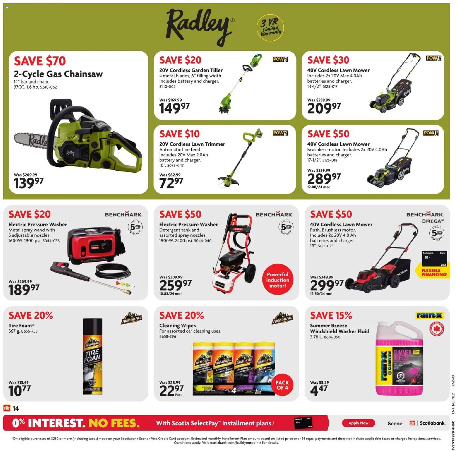 Home Hardware flyer valid from 23.04.2026 | Page: 20 | Products: Mower, Detergent, Battery