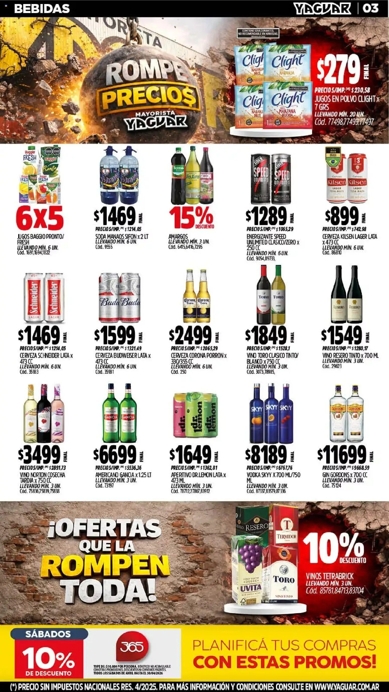Yaguar - Oferta Semanal Mar del Plata │ válido desde el 20.04.2026 | Página: 3 | Productos: Vodka, Gin, Vino, Cerveza