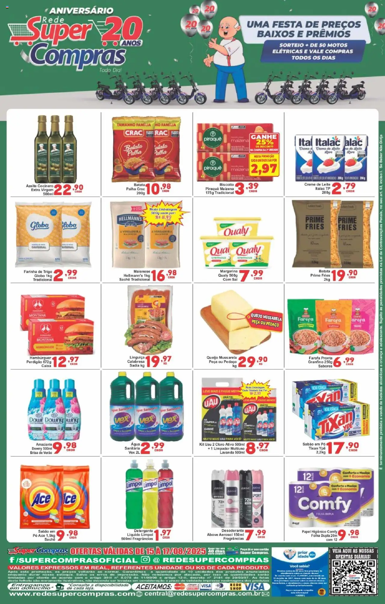 Rede Super Compras Folheto - válido de 15.08.2025 | Página: 2 | Produtos: Biscoito, Cloro, Sabão, Papel higiênico