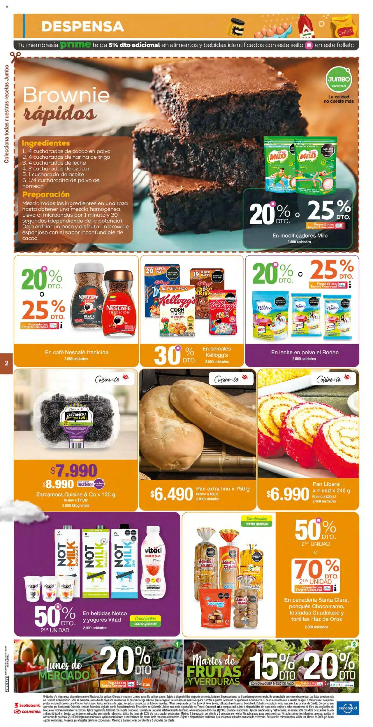 Jumbo revista - valida desde el 04.07.2025 | Página: 2 | Productos: Cereales, Harina, Leche en polvo, Café