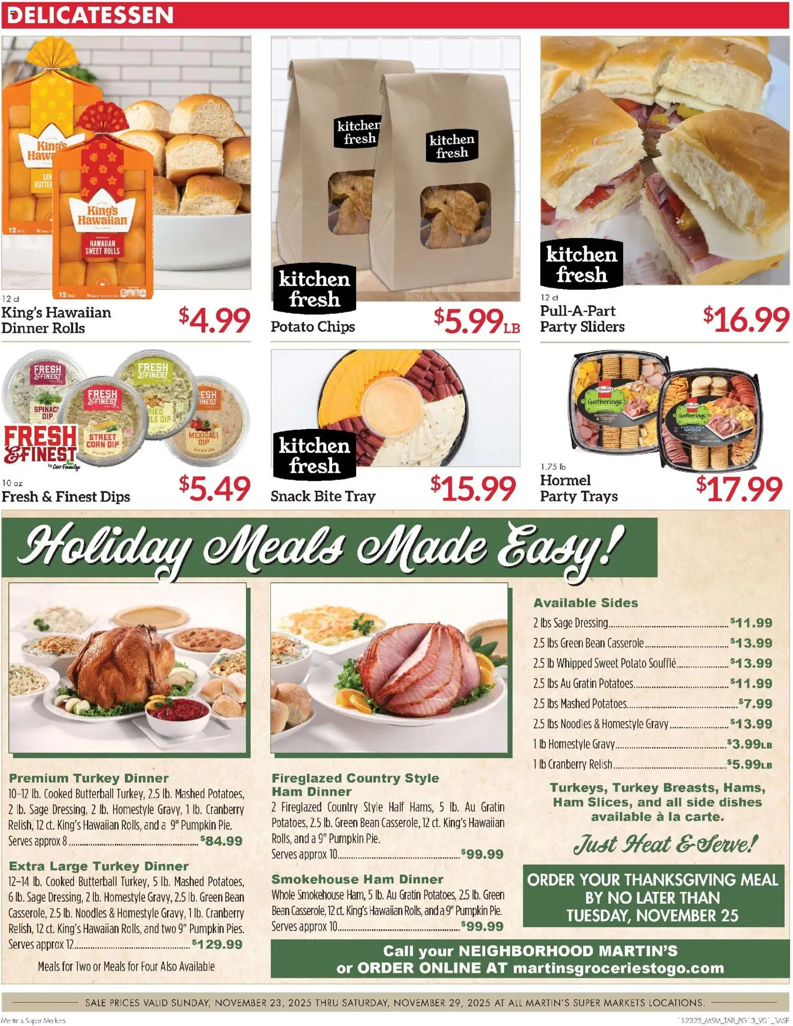 Martin’s Weekly Ad - valid from 23.11.2025 | Page: 17 | Products: Corn, Ham, Chips, Pumpkin Pie