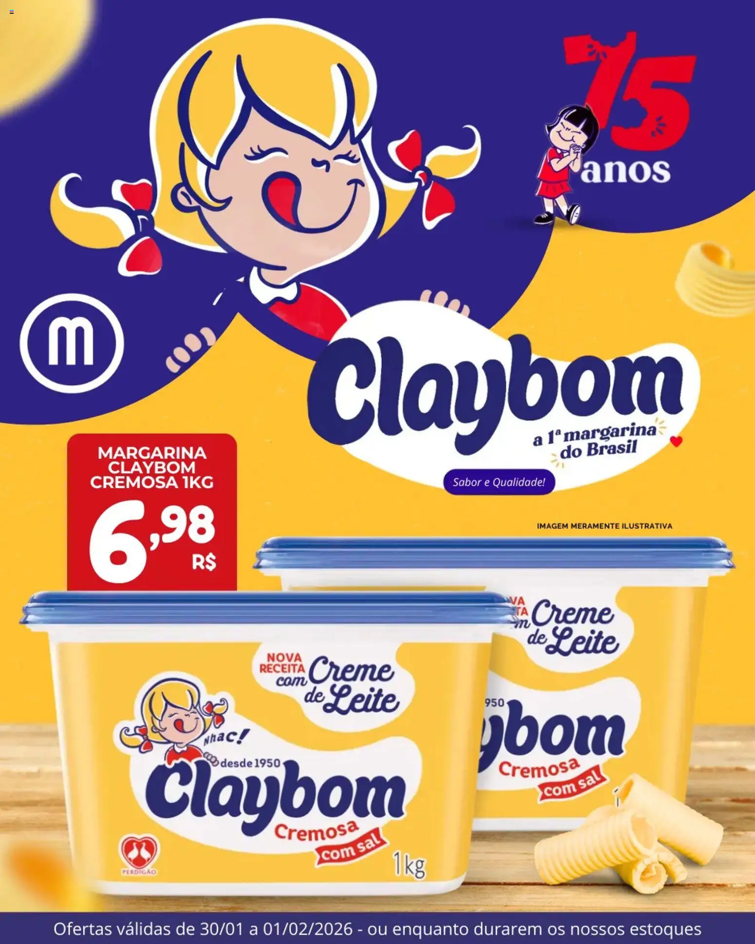 Mercadão Atacadista Folheto - válido de 30.01.2026 | Página: 1 | Produtos: Leite, Creme, Creme de leite, Margarina