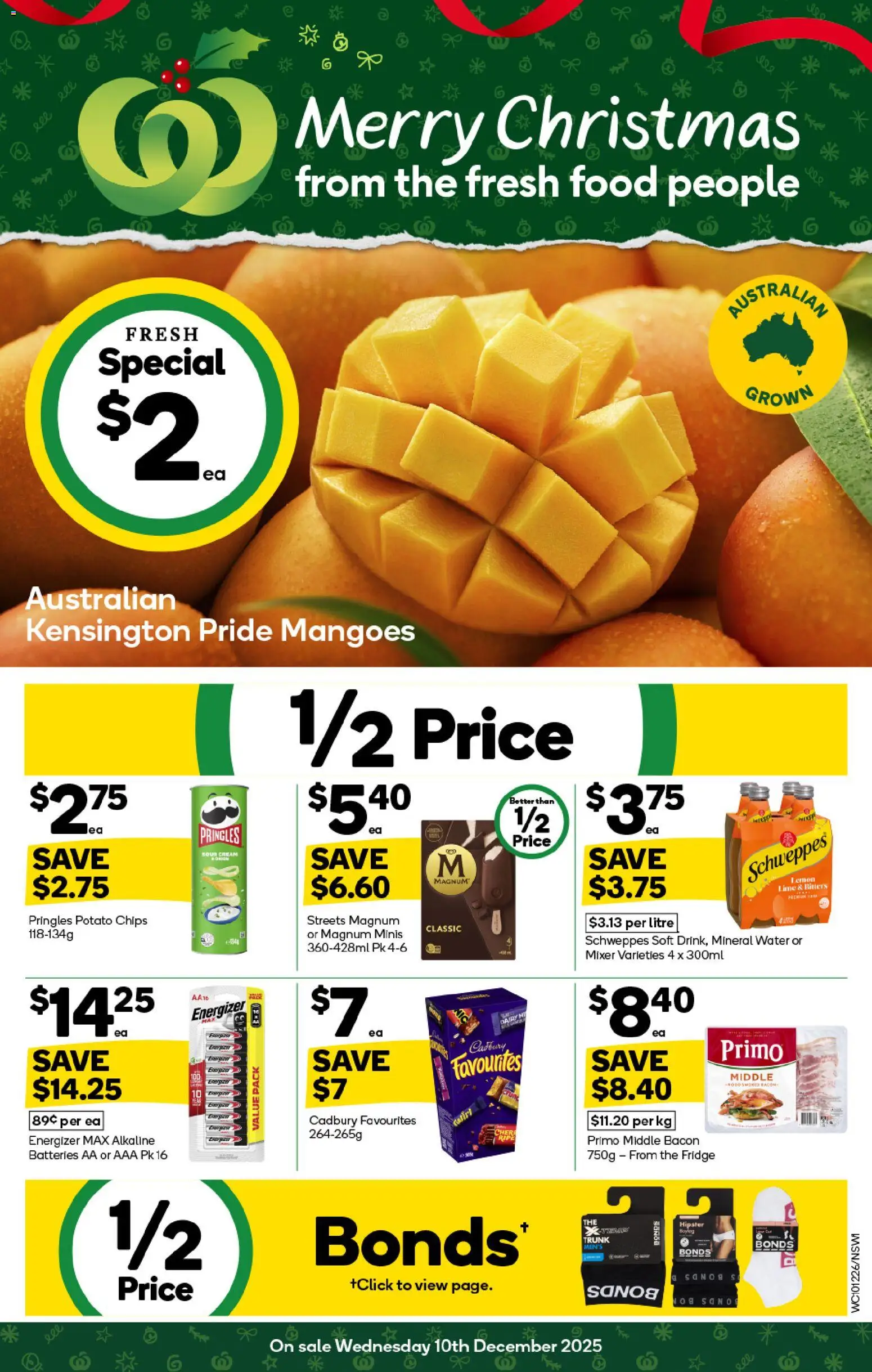Woolworths catalogue - valid from 10.12.2025 | Page: 1 | Products: Dairy, Chips, Water, Fridge