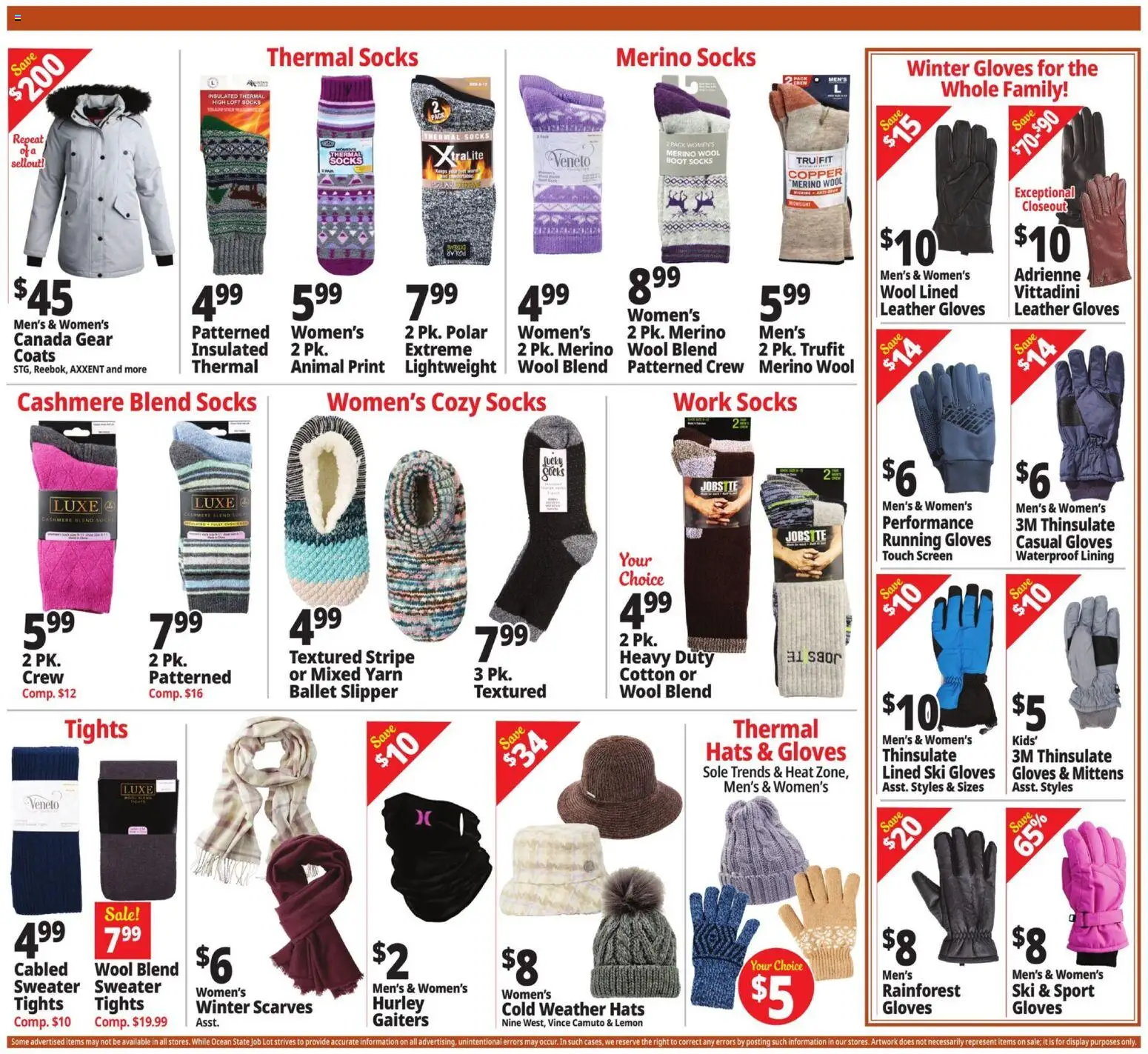 Ocean State Job Lot Weekly Ad - valid from 20.11.2025 | Page: 3 | Products: Yarn, Lemon, Gloves, Tights