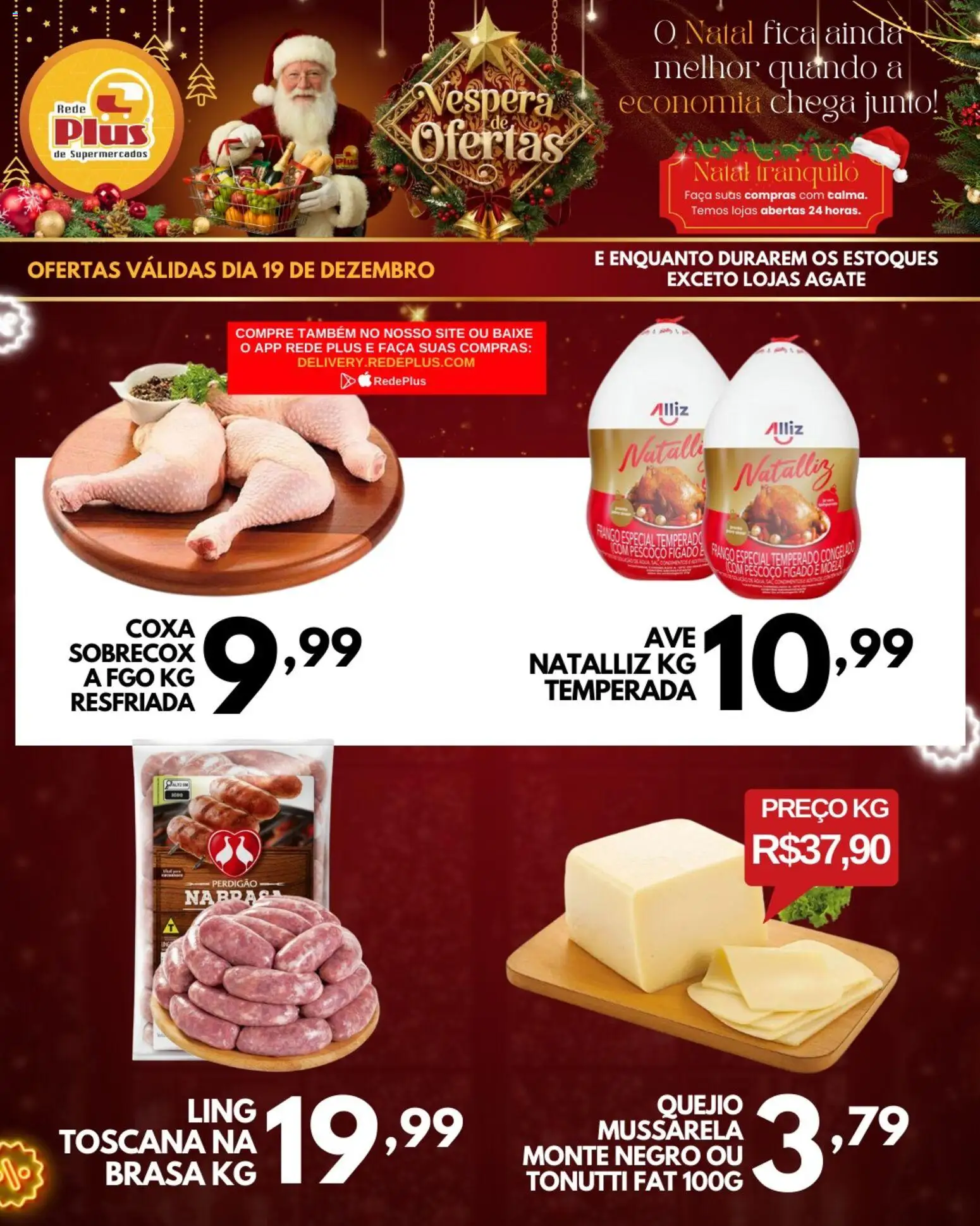 Rede Plus Supermercados Folheto - válido de 19.12.2025 | Página: 2 | Produtos: Moela, Faca, Frango, Mussarela