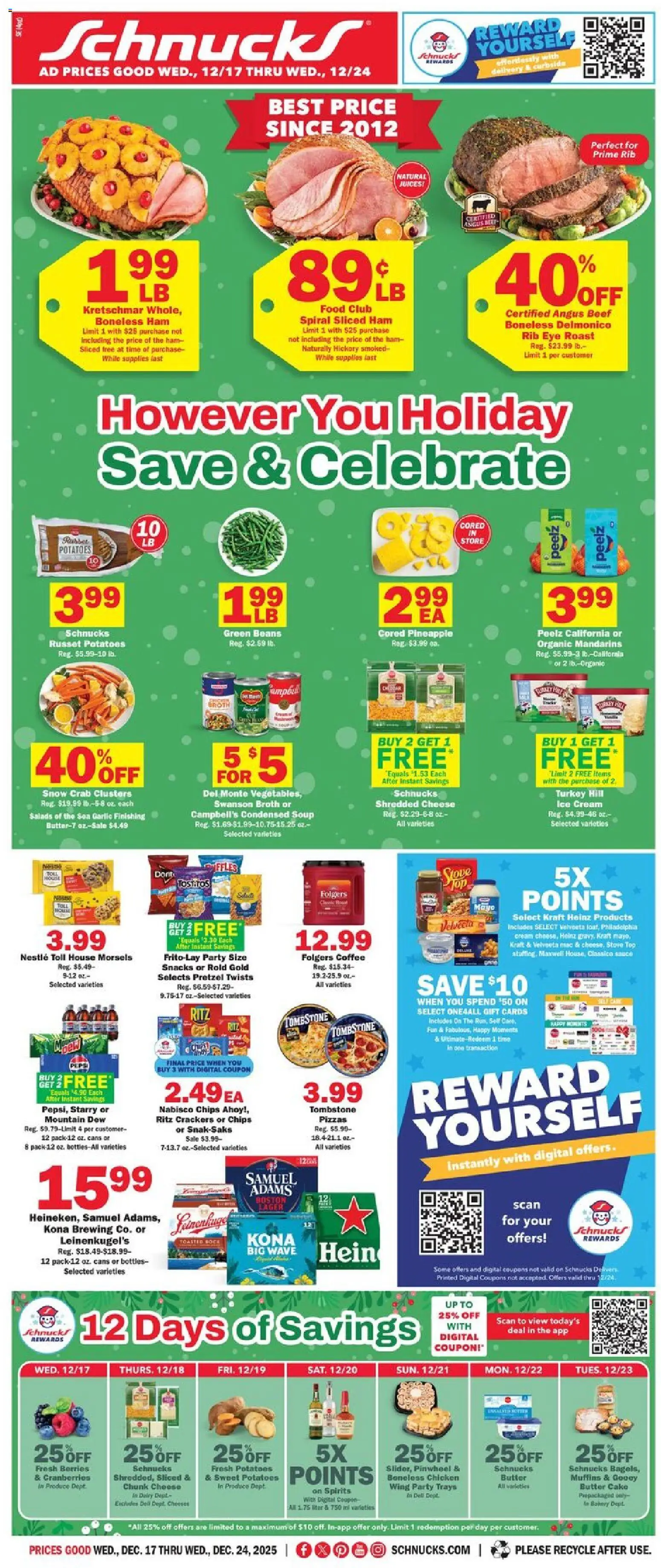 Schnucks Weekly Print Ad - IN - valid from 17.12.2025 | Page: 1 | Products: Bakery, Berries, Coffee, Beef