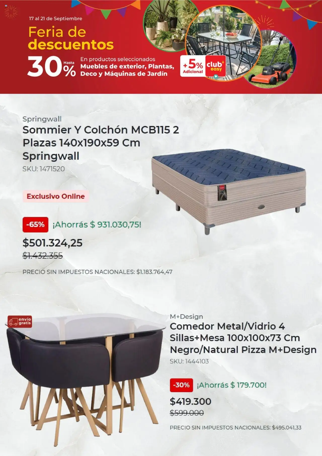 Easy catálogo │ válido desde el 17.09.2025 | Página: 5 | Productos: Colchón, Pizza