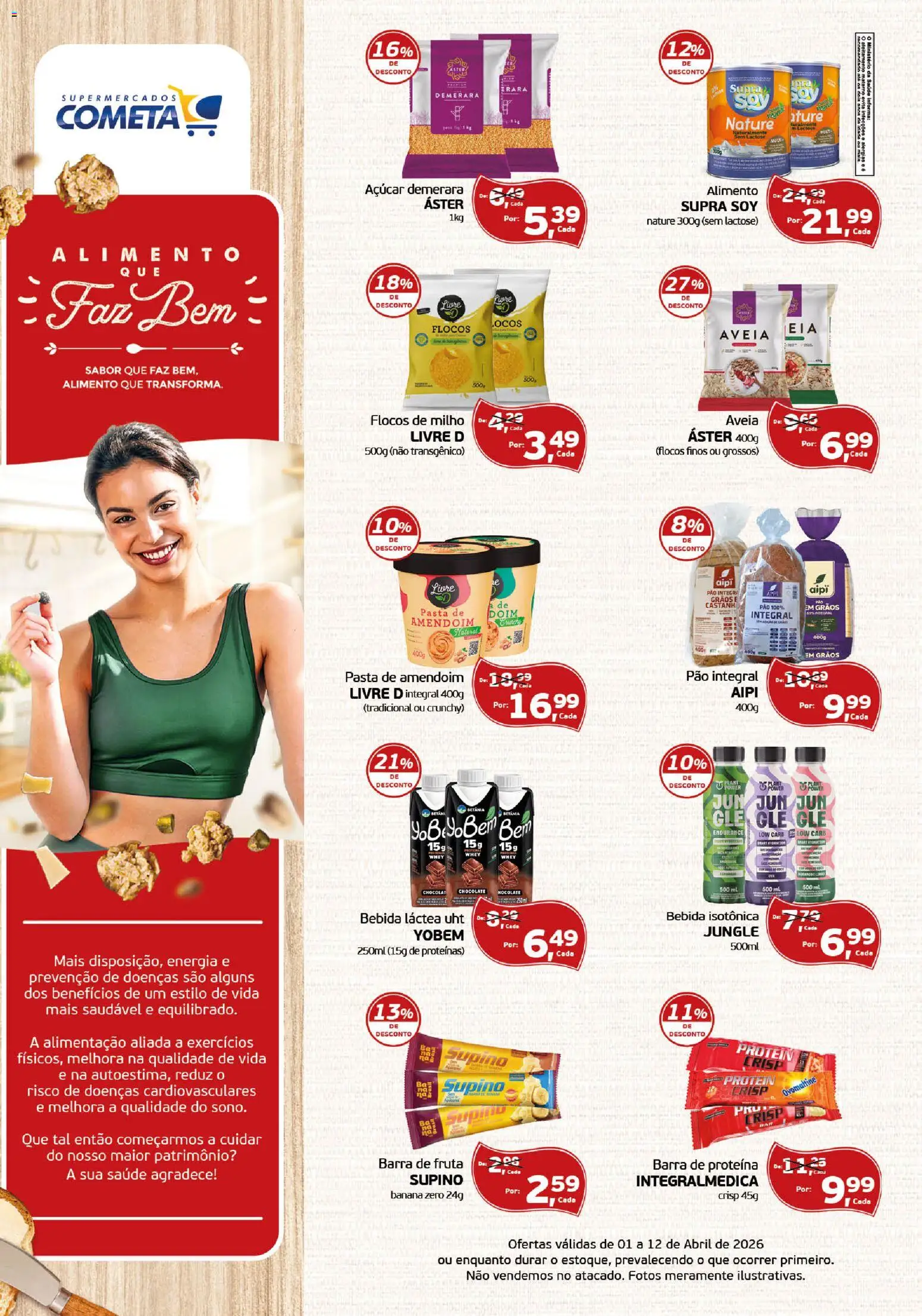 Cometa Supermercados Folheto - válido de 01.04.2026 | Página: 1 | Produtos: Açúcar demerara, Chocolate, Flocos, Açúcar