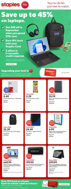 Preview of Staples weekly flyer / circulaire from shop Staples valid from 22.08.2025