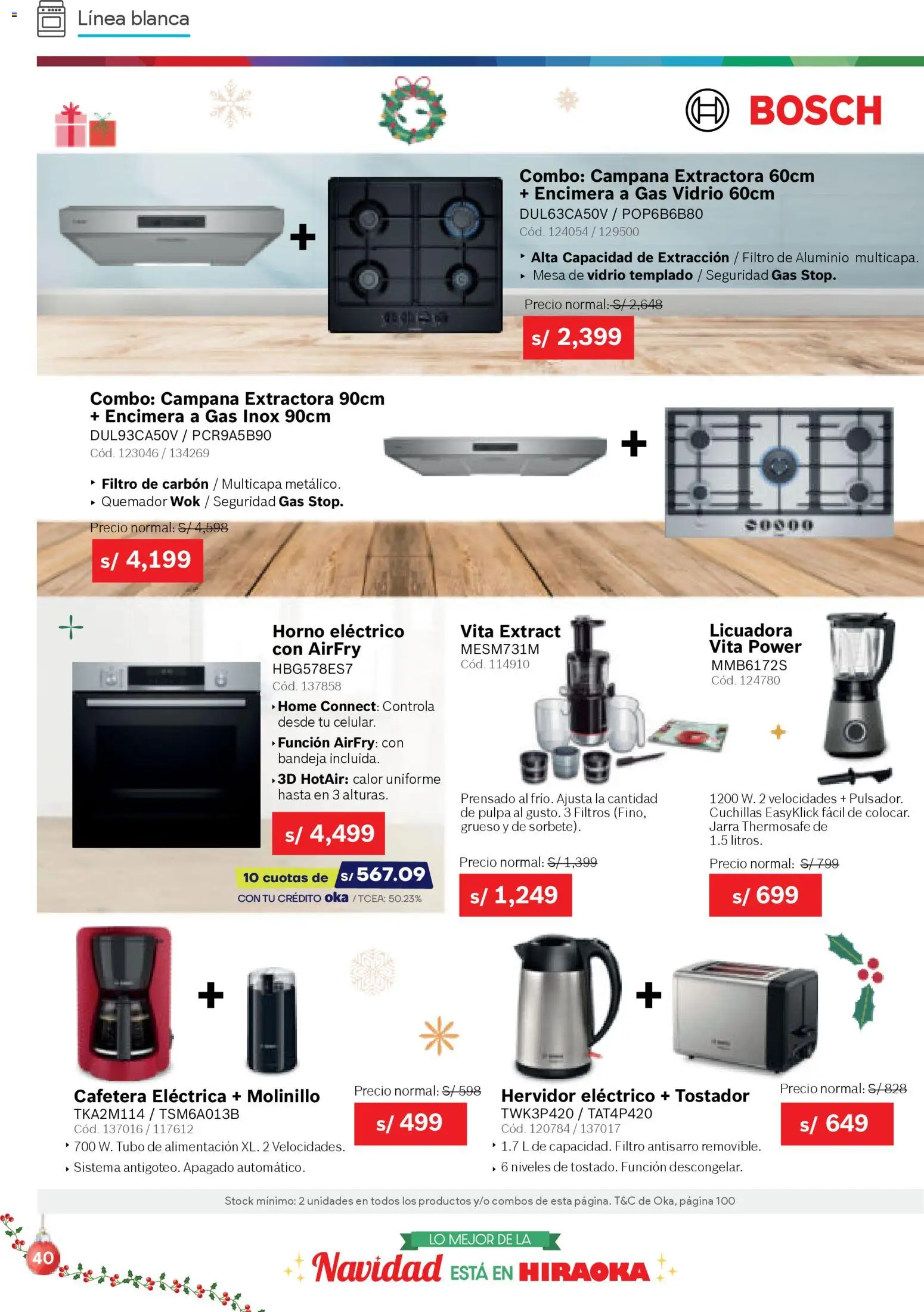 Catálogo Hiraoka válido desde 06.12.2025 | Página: 40 | Productos: Horno, Cafetera, Hervidor, Licuadora