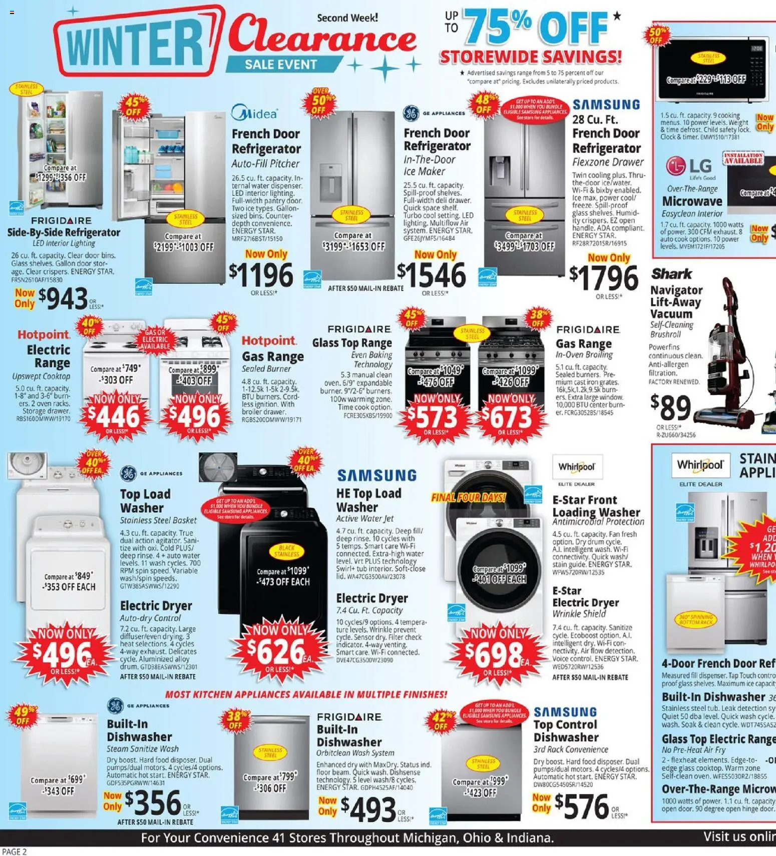 ABC Warehouse Weekly Ad - valid from 18.01.2026 | Page: 2 | Products: Microwave, Dryer, Iron, Fan