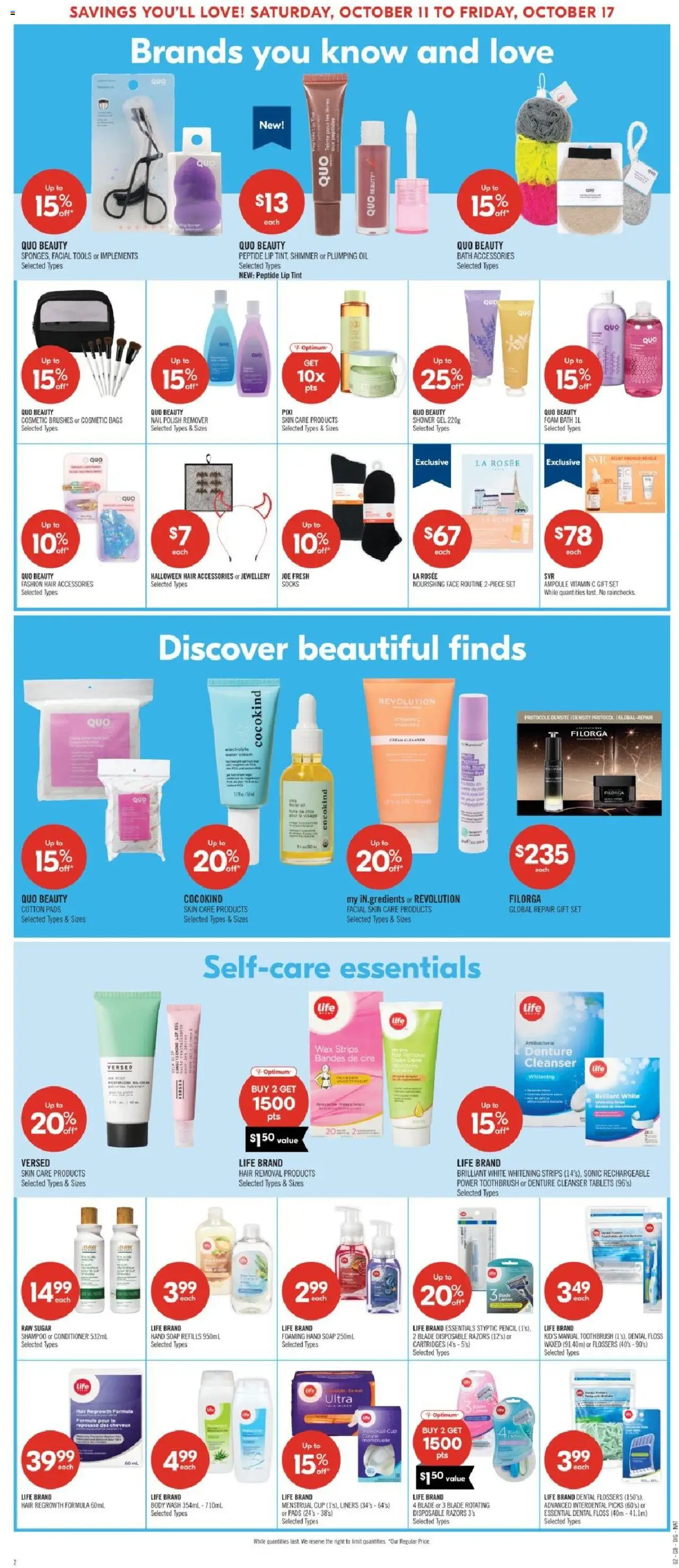 Shoppers flyer valid from 11.10.2025 | Page: 15 | Products: Nail polish, Shampoo, Conditioner, Body wash