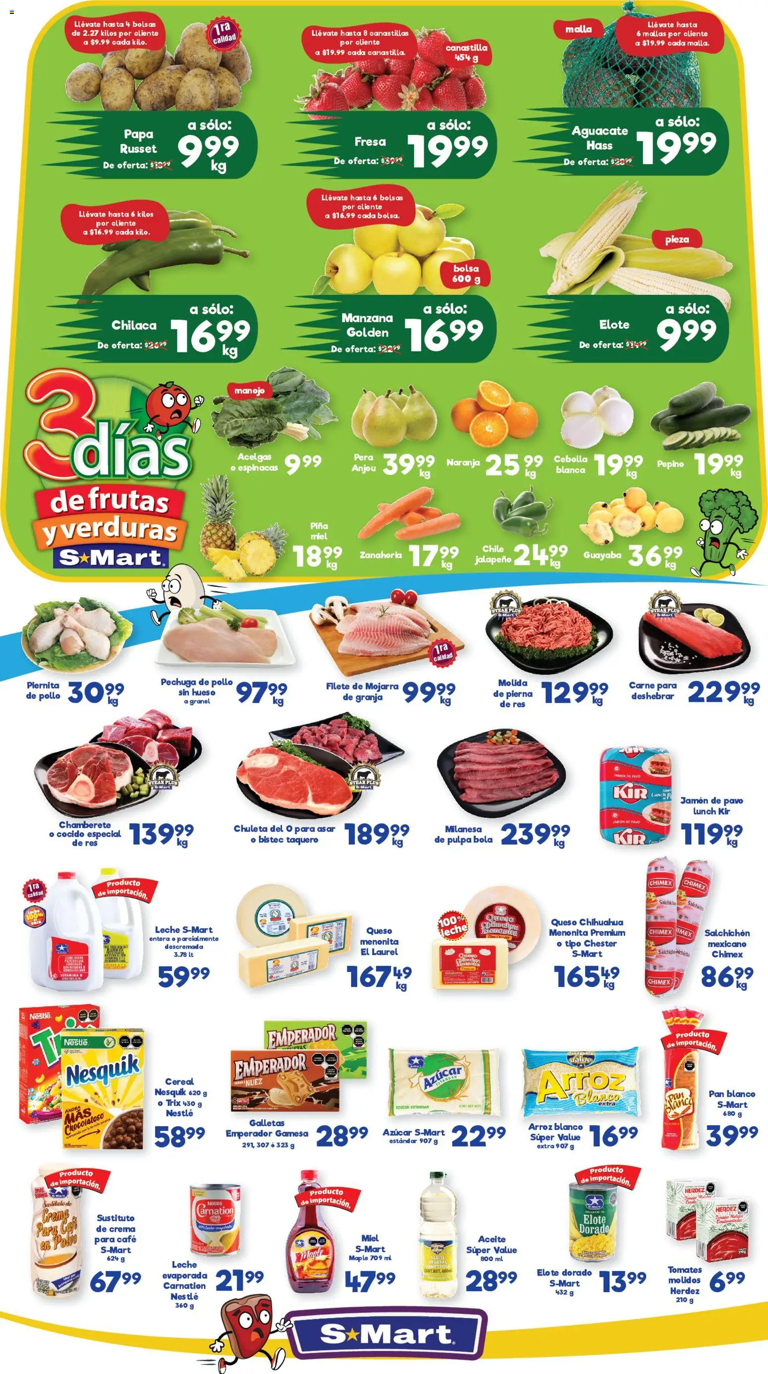 Nuevas ofertas de S-Mart válidas en toda la República Mexicana desde el 27.01.2026. ¡Encuentra las mejores ofertas en S-Mart folleto! | Página: 1 | Productos: Milanesa, Queso, Arroz, Malla