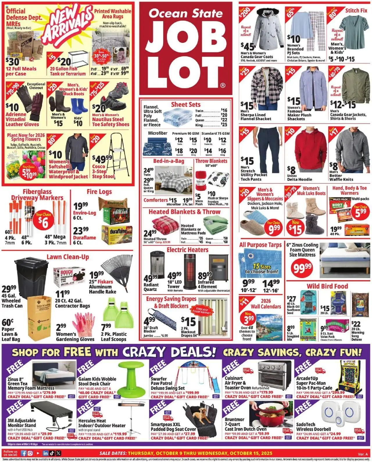 Ocean State Job Lot Weekly Ad - valid from 09.10.2025 | Page: 2 | Products: Green Tea, Chair, Cheese, Bag
