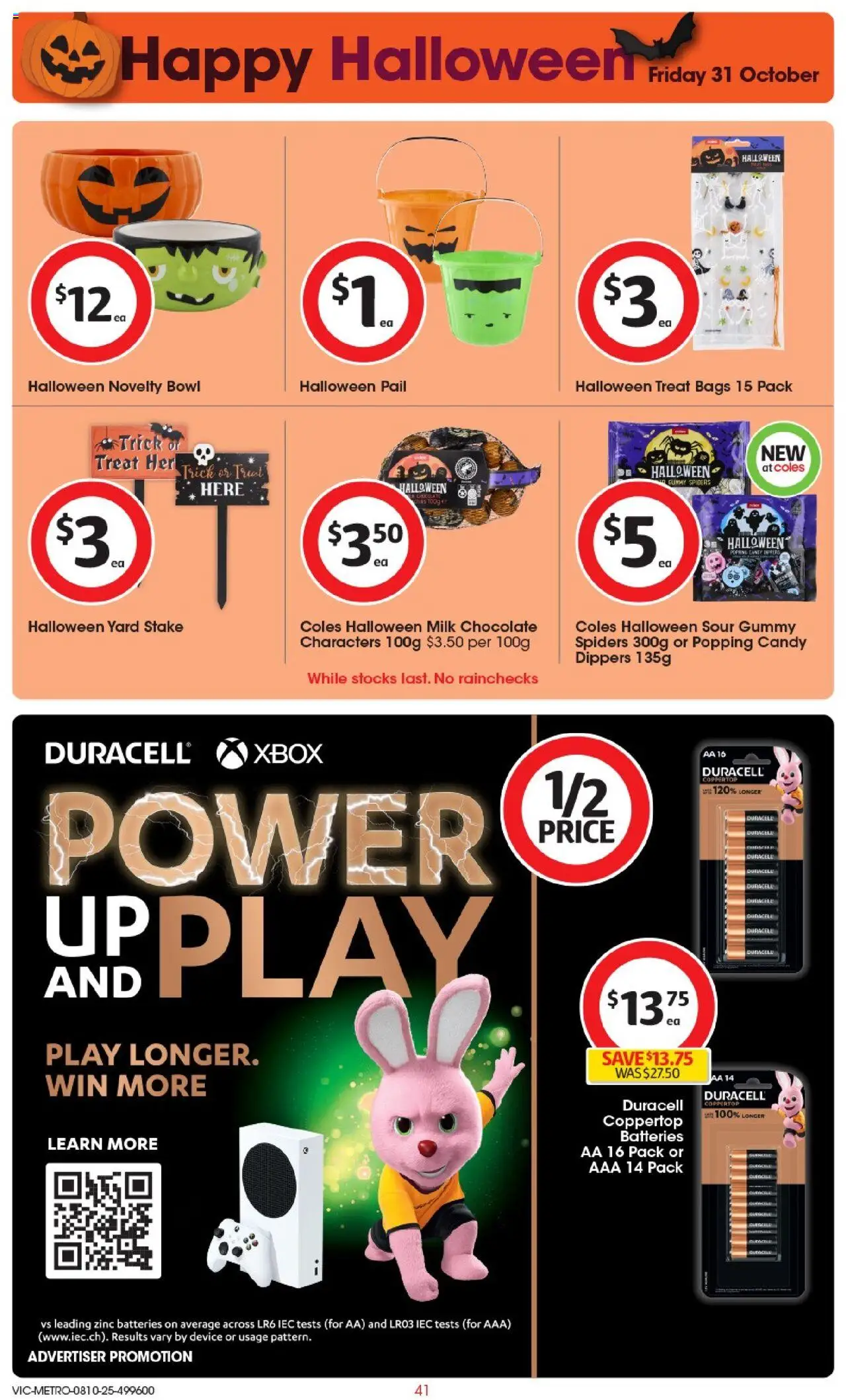 Coles catalogue - valid from 08.10.2025 | Page: 41 | Products: Chocolate, Batteries, Device, Xbox