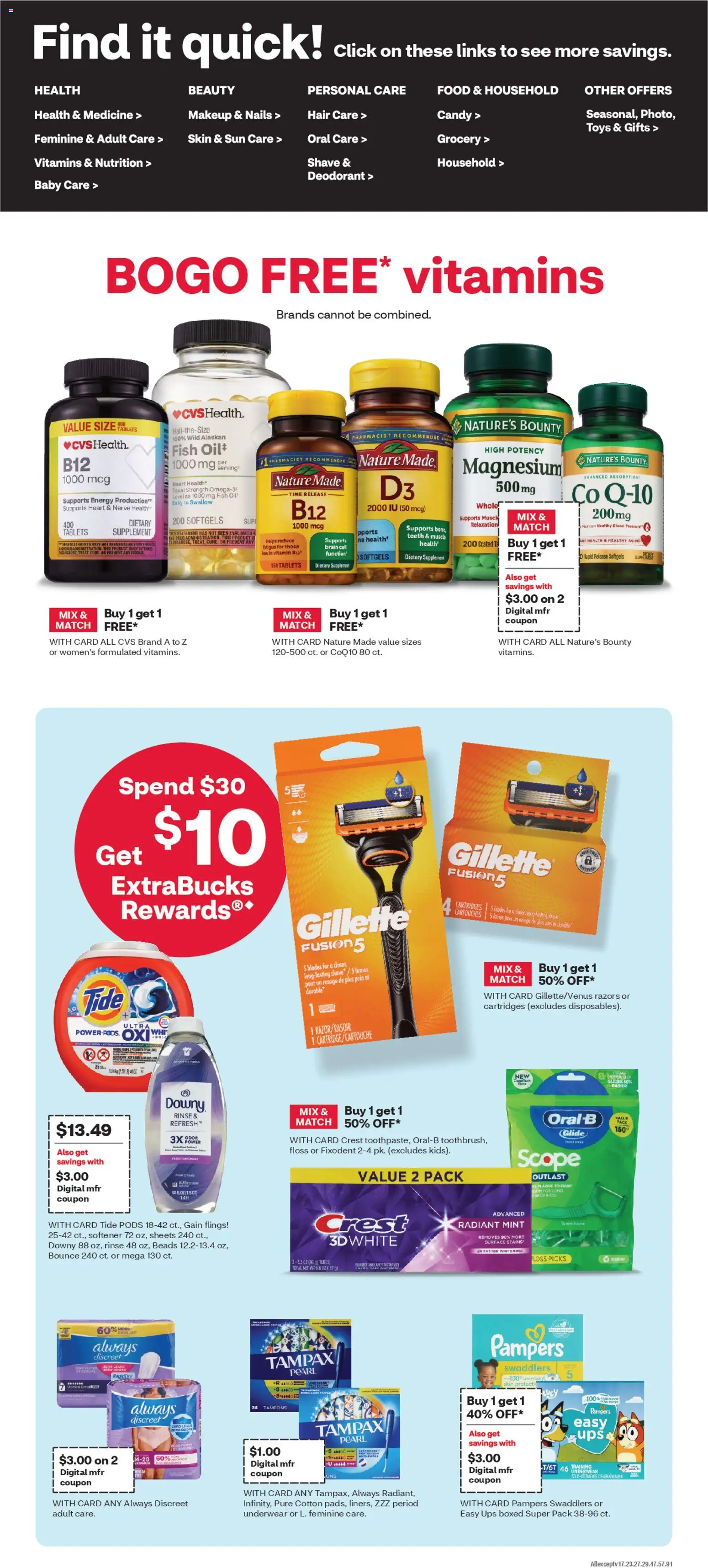 CVS Pharmacy Weekly Ad - PA - valid from 01.02.2026 | Page: 4 | Products: Fish Oil, Deodorant, Tampons, UPS