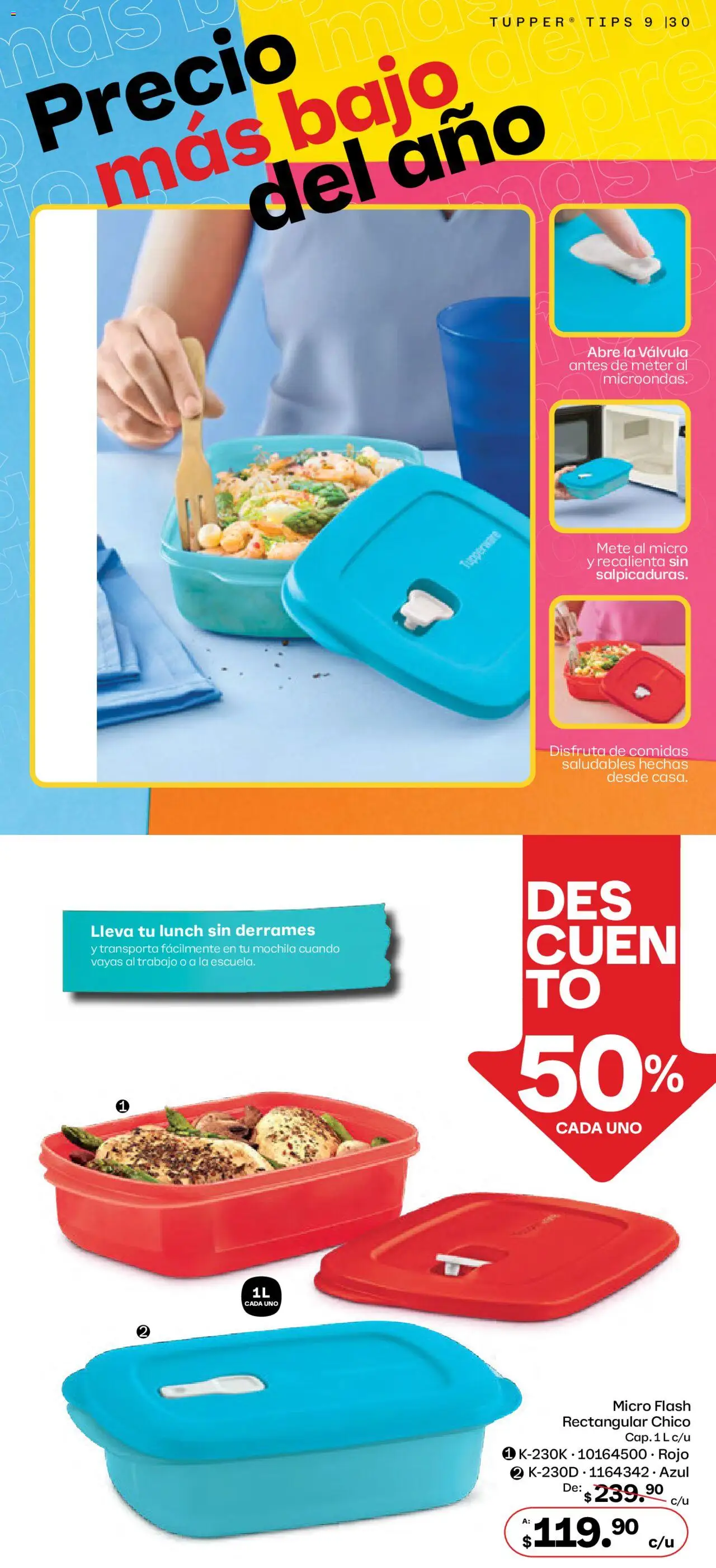 Nuevas ofertas de Tupperware válidas en toda la República Mexicana desde el 11.08.2025. ¡Encuentra las mejores ofertas en Tupperware catálogo! | Página: 30 | Productos: Mochila, Válvula