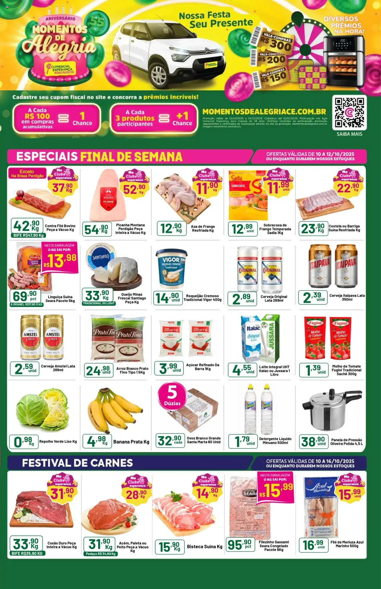 Comercial Esperança Folheto - válido de 10.10.2025 | Página: 1 | Produtos: Condicionador, Leite, Cenoura, Queijo parmesão