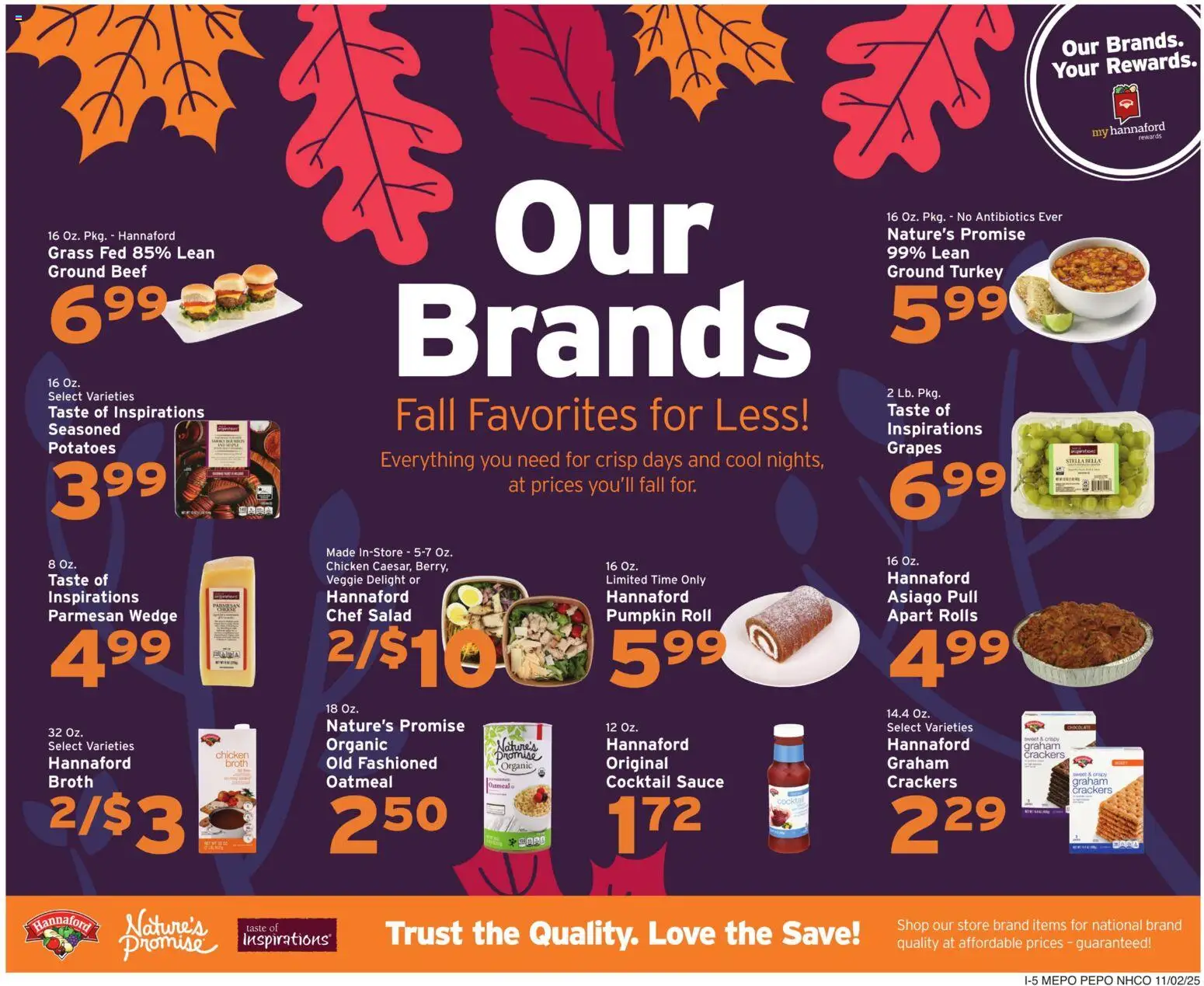 Hannaford Weekly Ad - valid from 02.11.2025 | Page: 21 | Products: Chocolate, Beef, Potatoes, Grapes